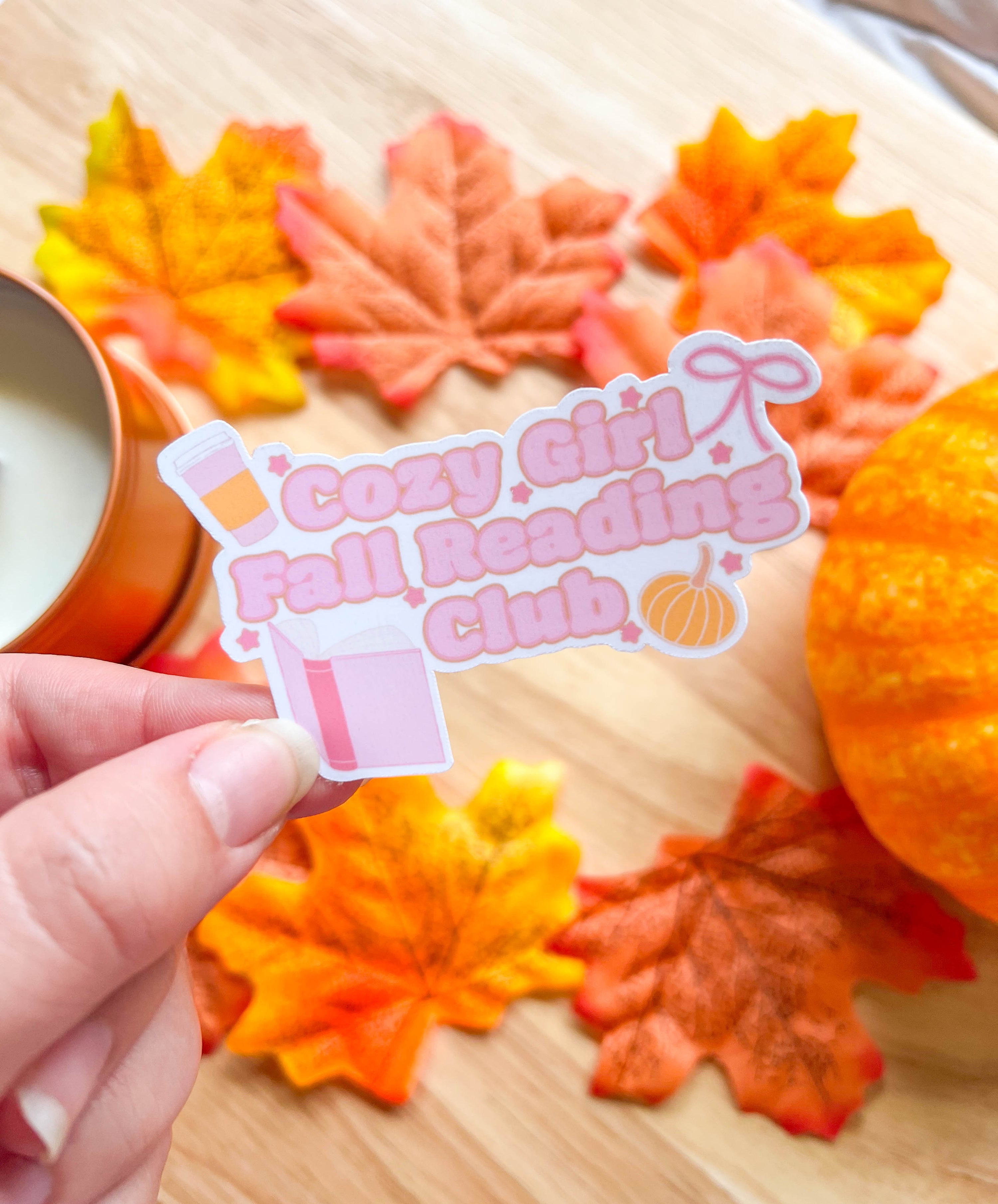 Cozy Girl Fall Reading Club Sticker