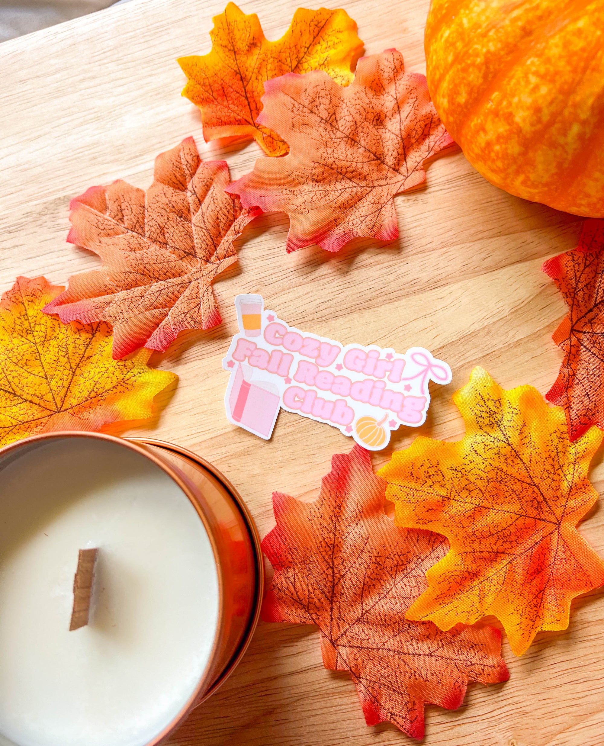 Cozy Girl Fall Reading Club Sticker