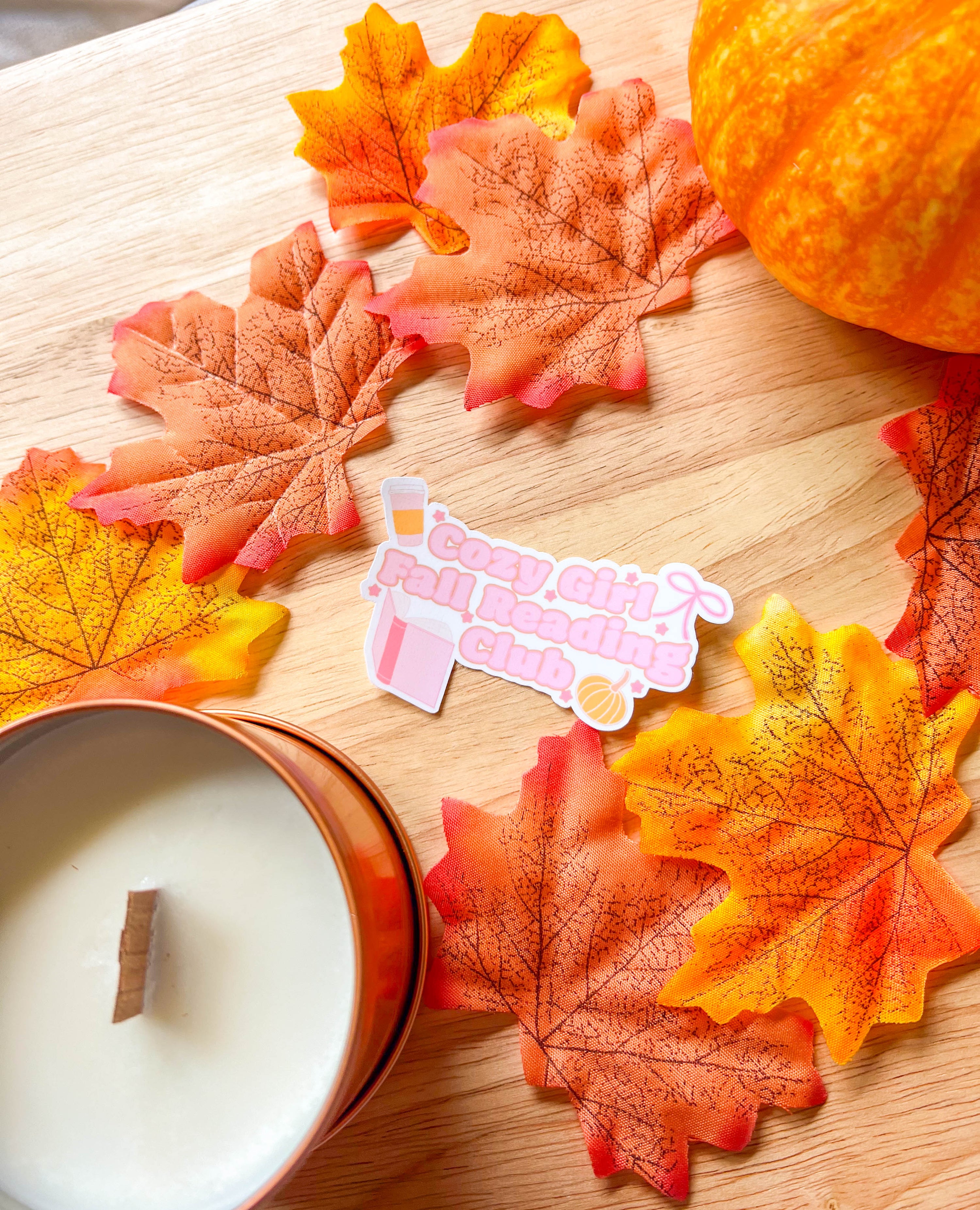 Cozy Girl Fall Reading Club Sticker