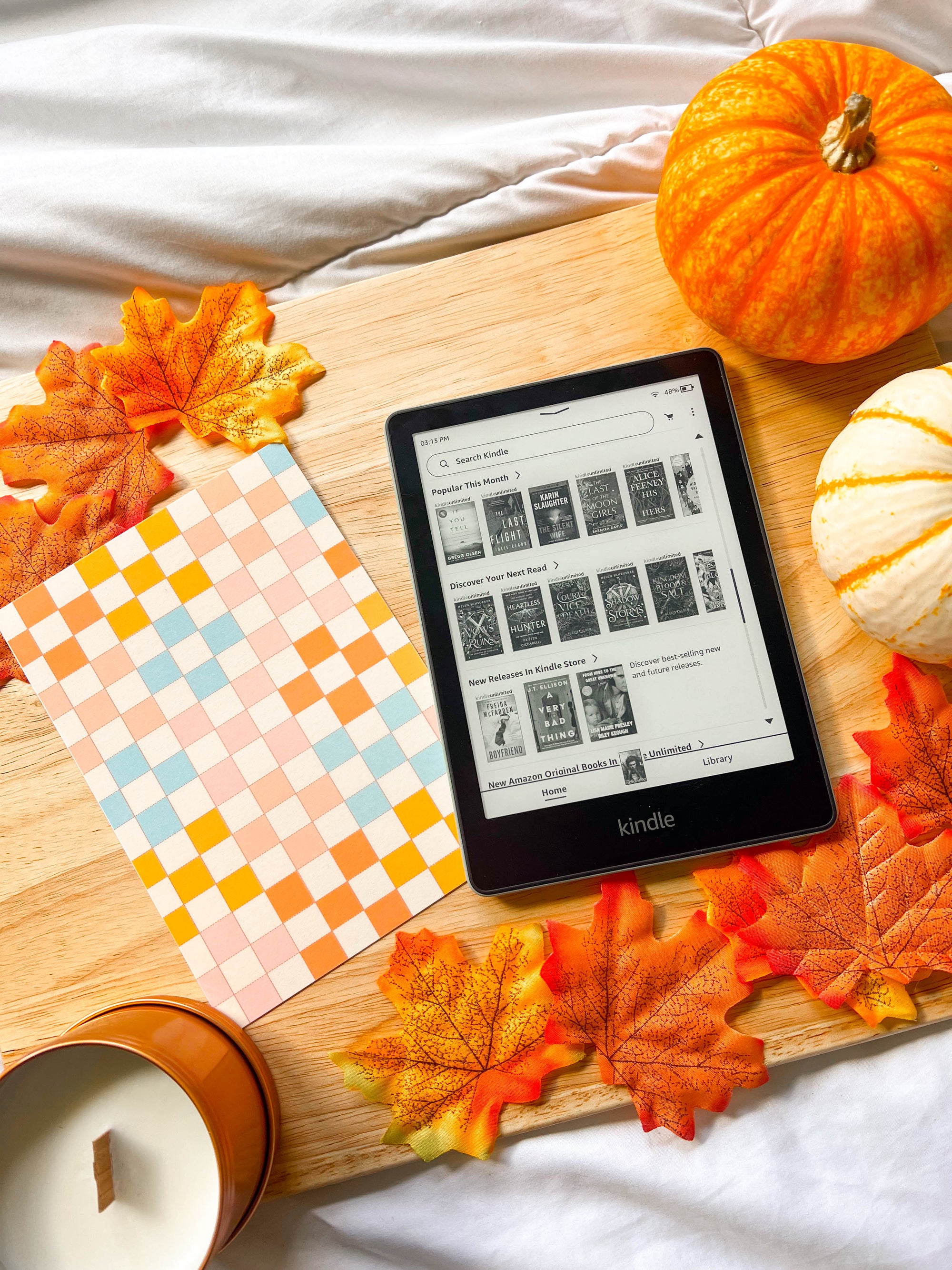 Cozy Fall Quilted Kindle Case Insert