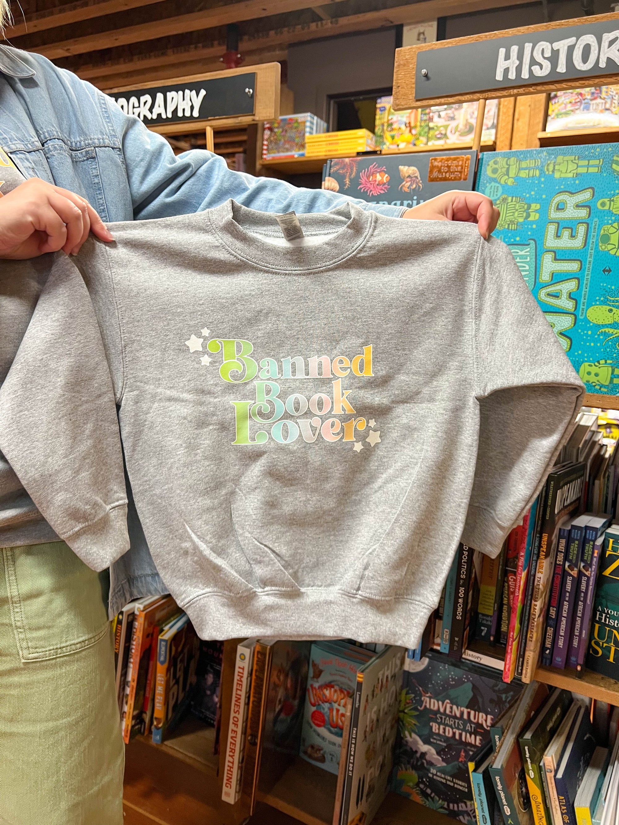 Banned Children's Book Lover YOUTH Crewneck