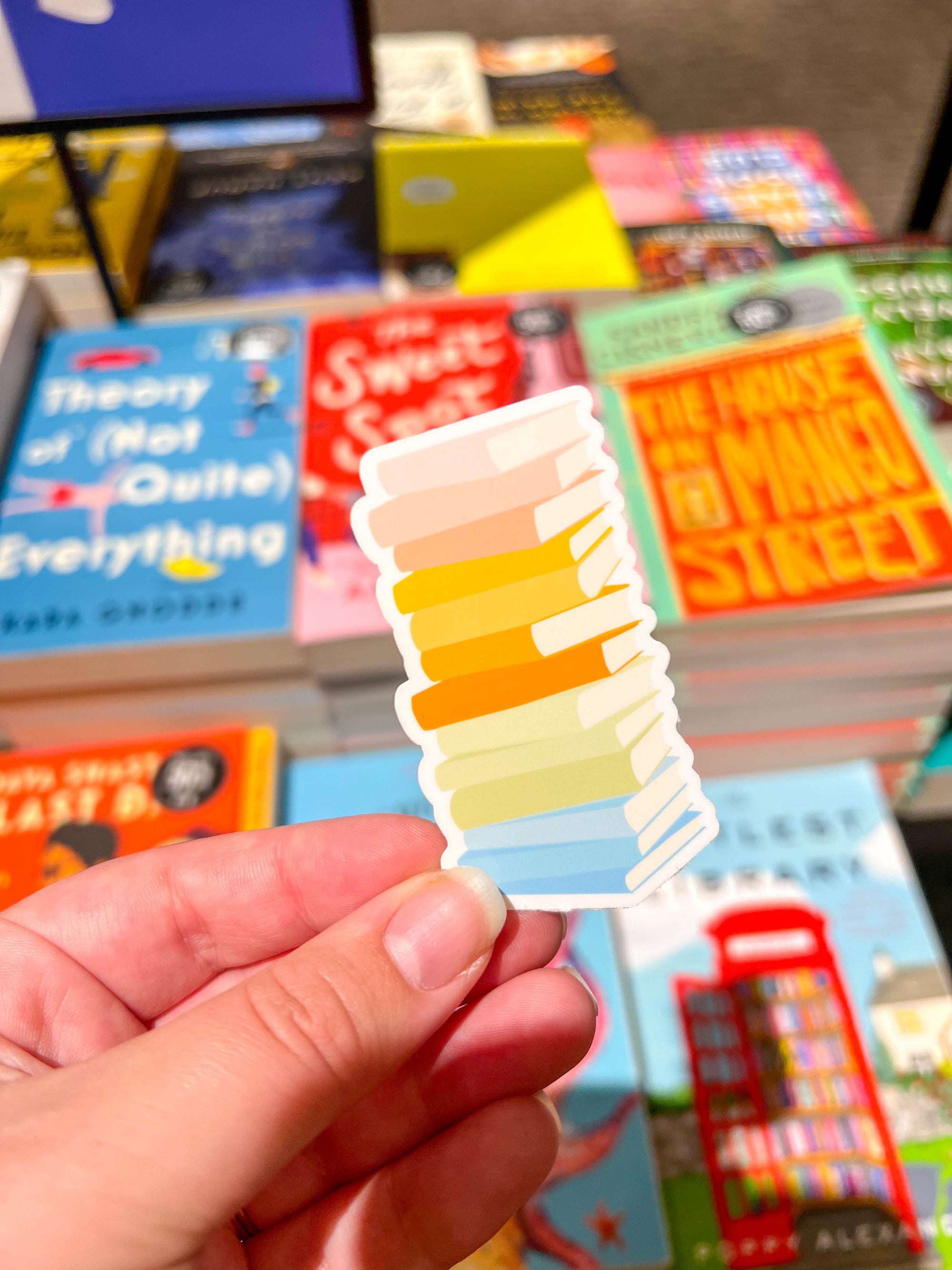 Happy Stack of Books Sticker