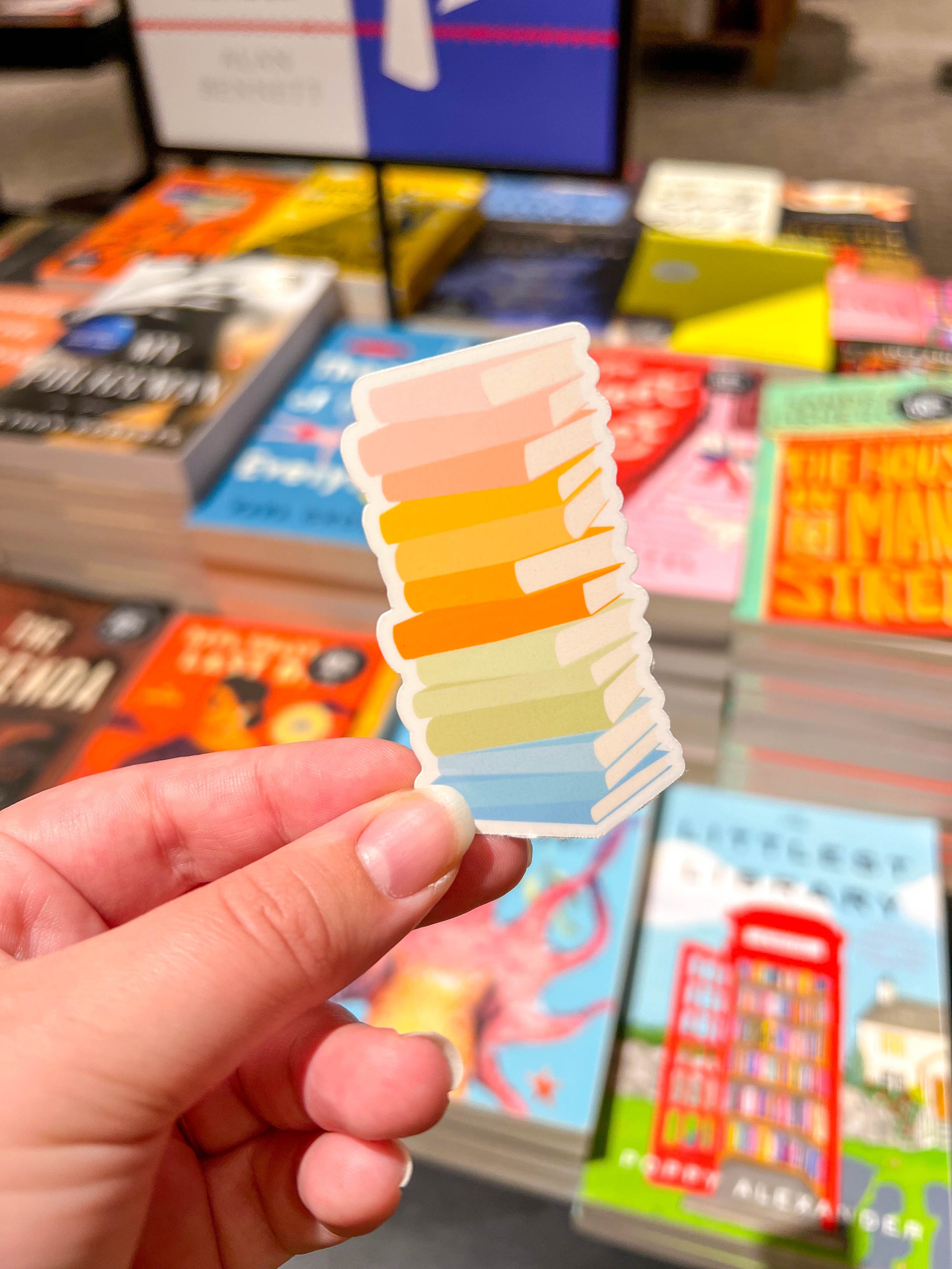 Happy Stack of Books Sticker