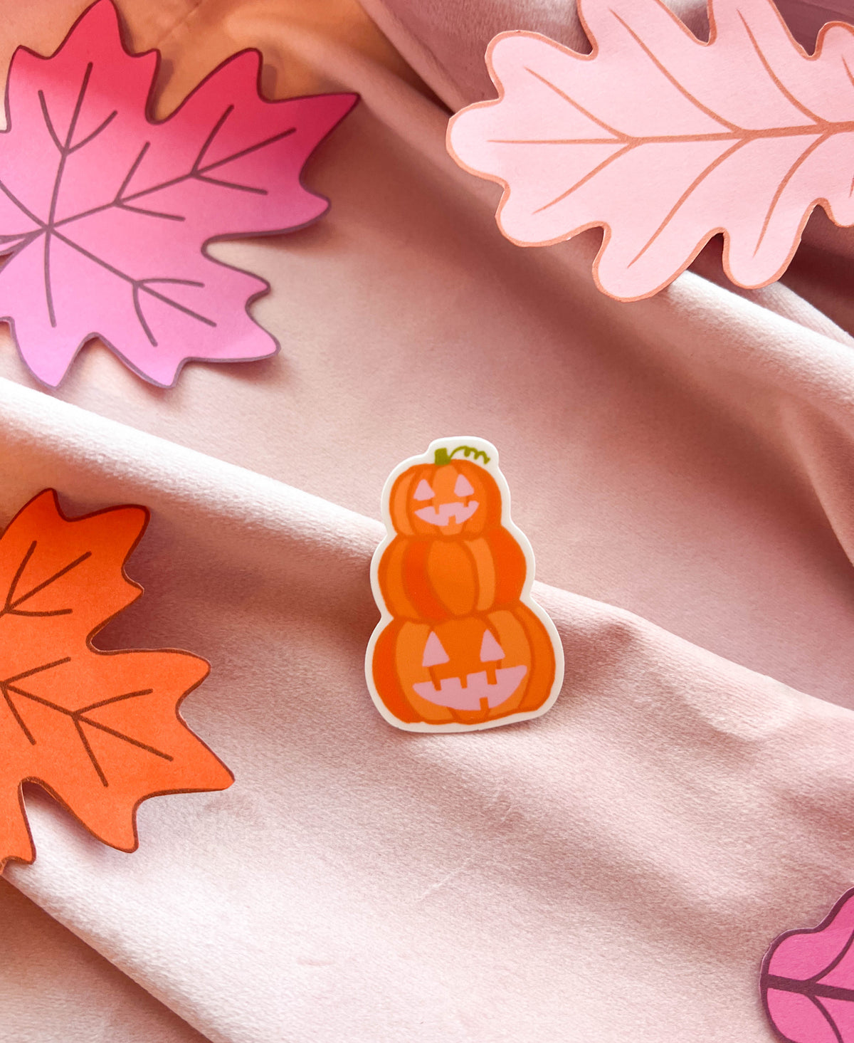 Happy Pumpkin Stack Mini Sticker