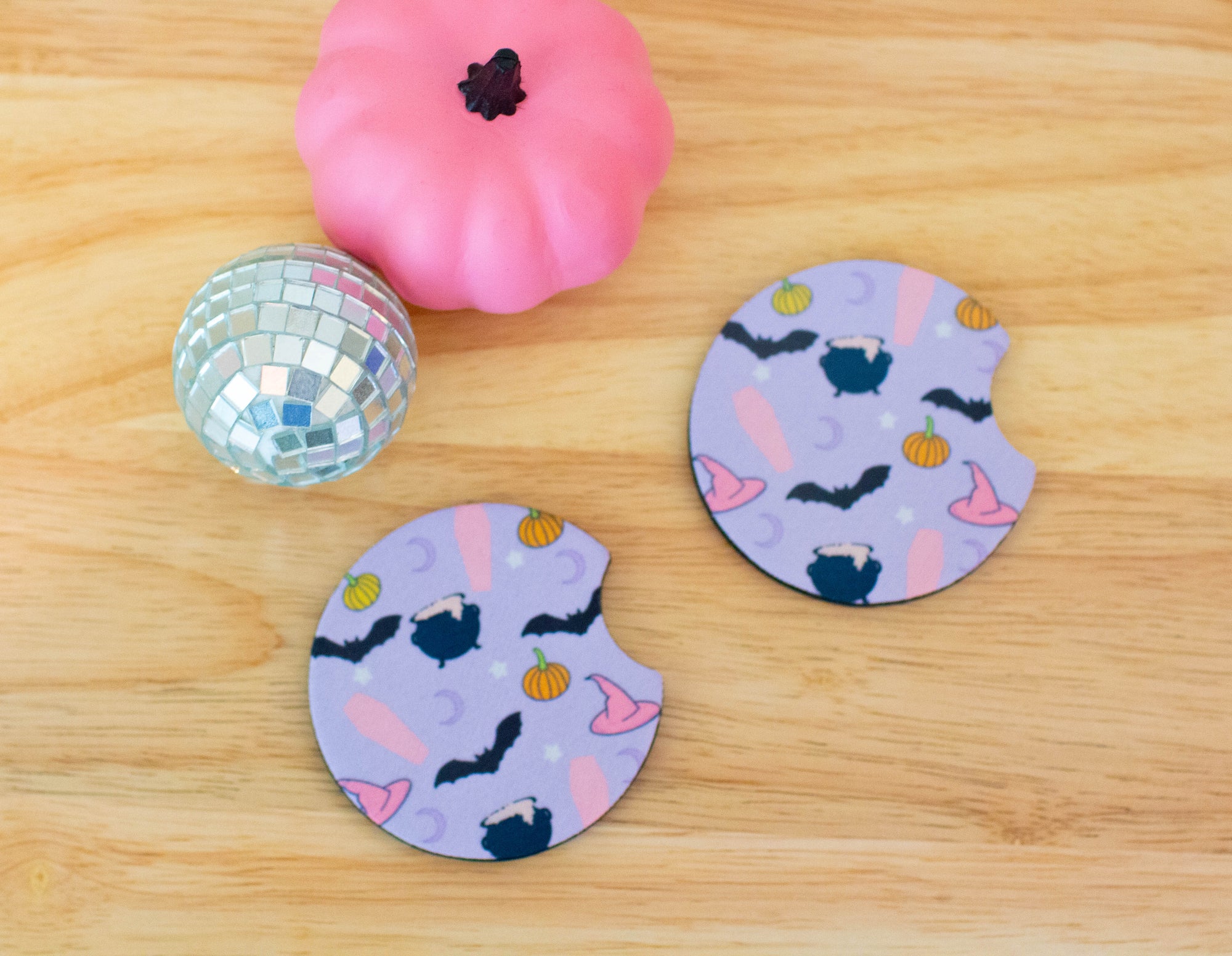 Witchy Pastel Halloween Car Coaster