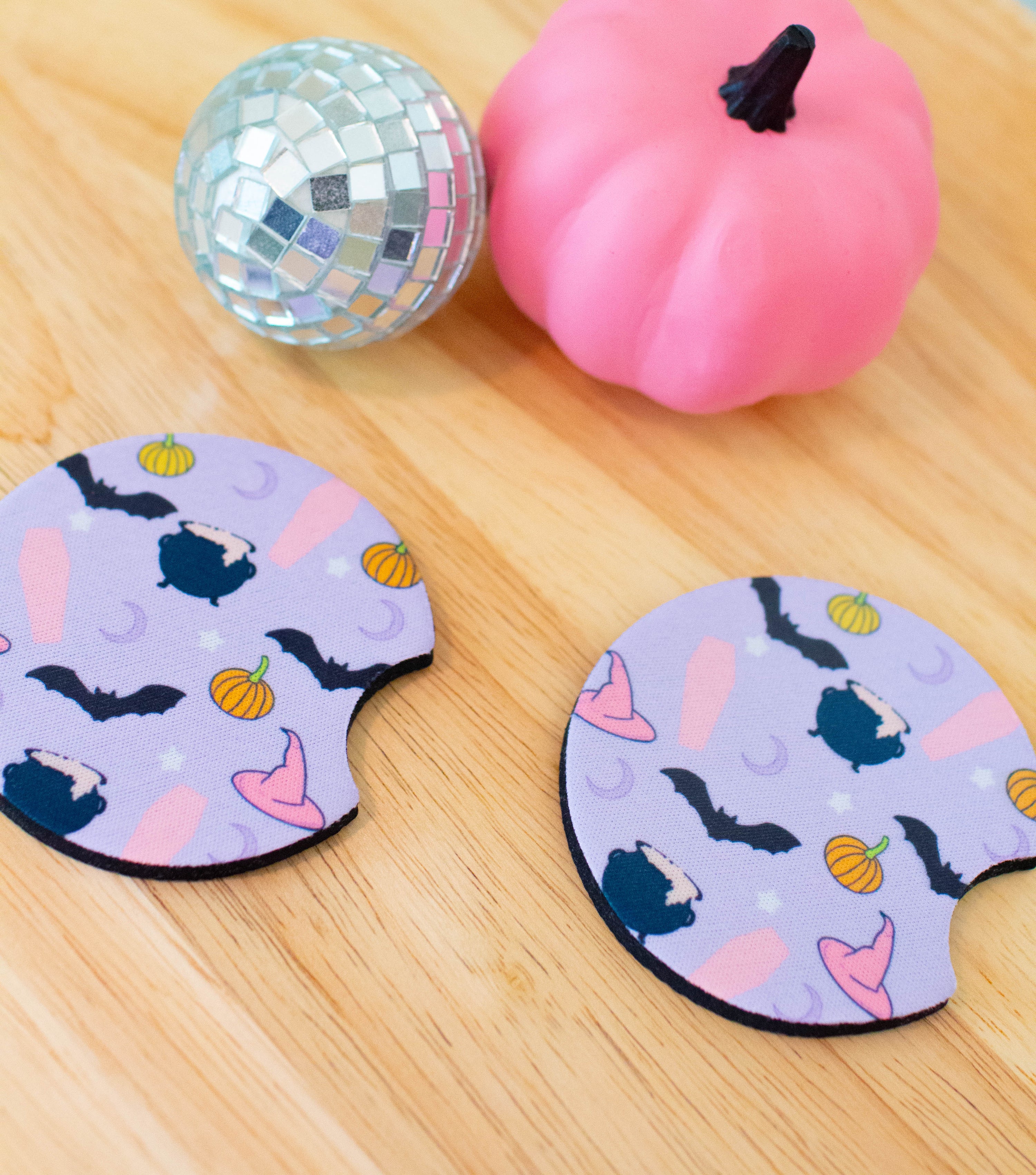 Witchy Pastel Halloween Car Coaster