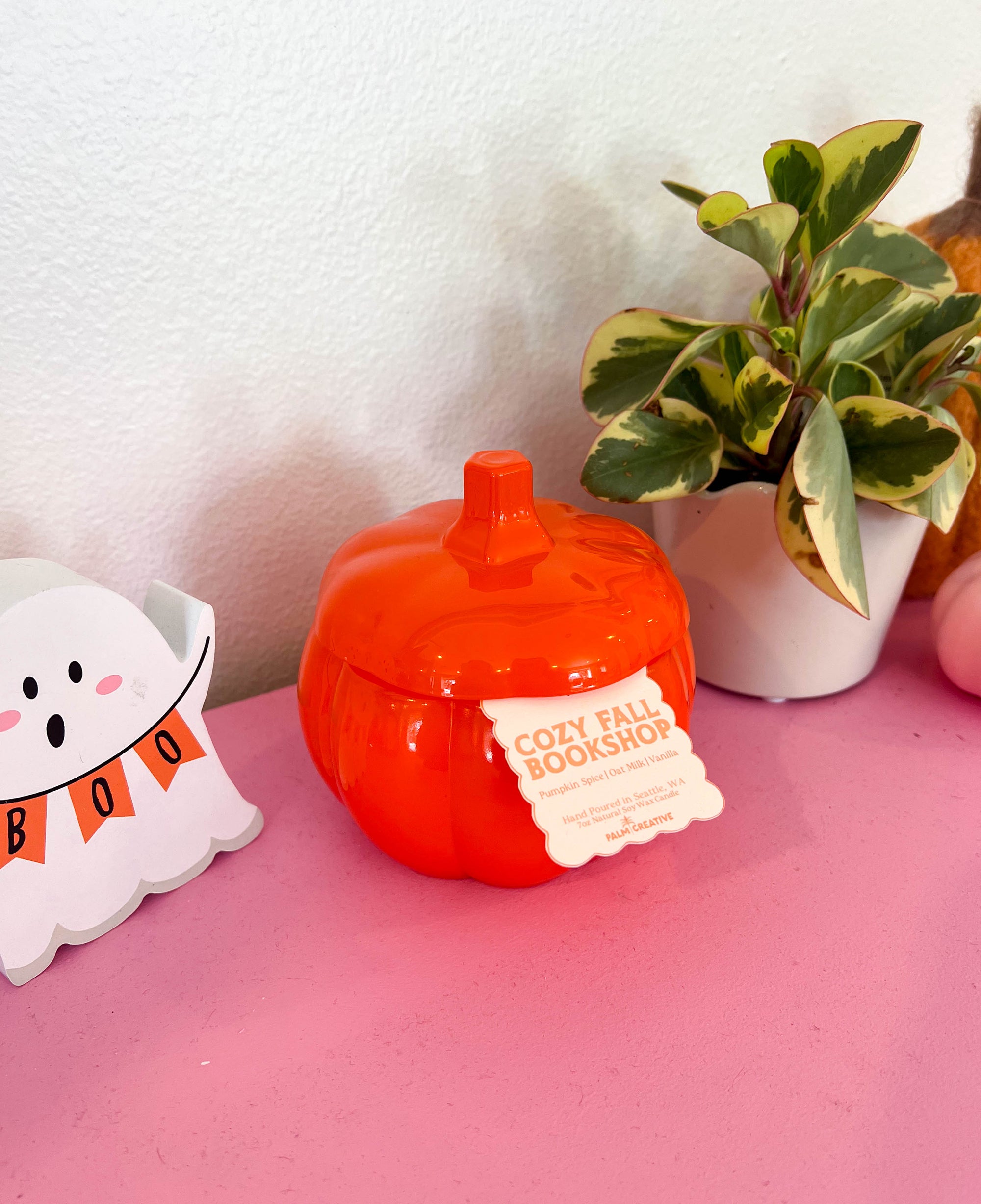 Cozy Fall Bookshop Pumpkin Candle