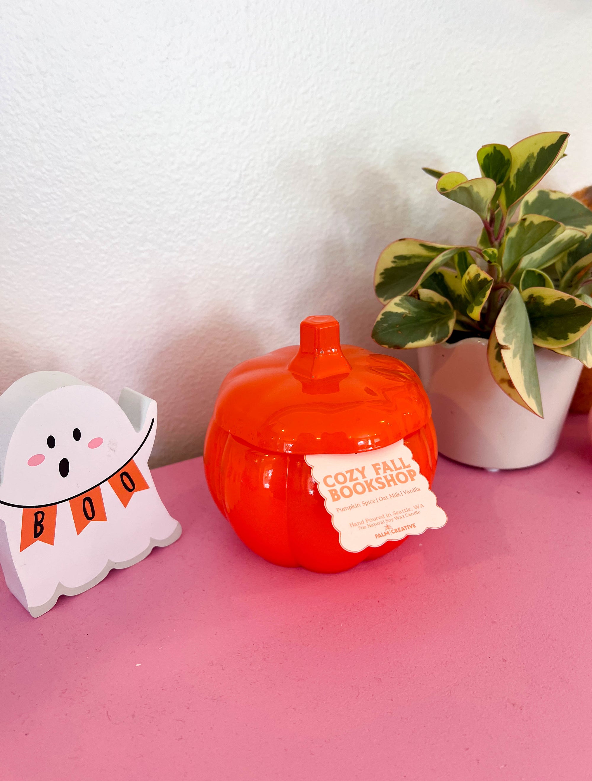 Cozy Fall Bookshop Pumpkin Candle