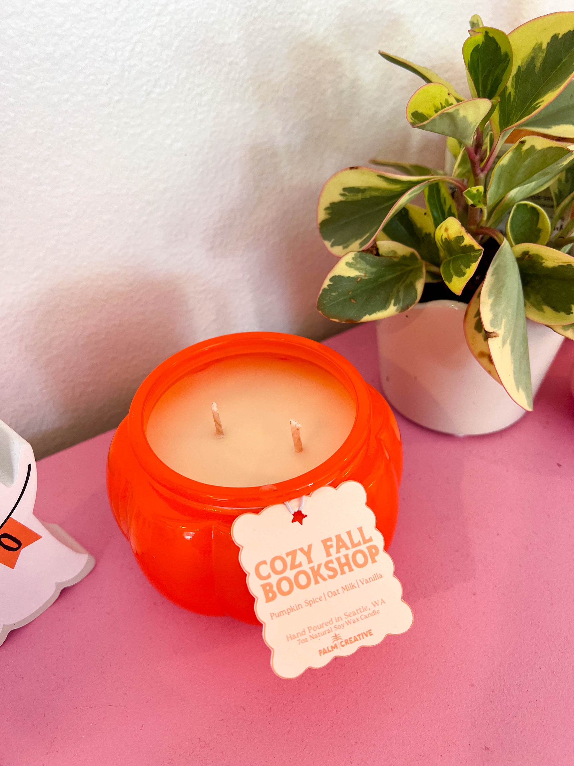 Cozy Fall Bookshop Pumpkin Candle