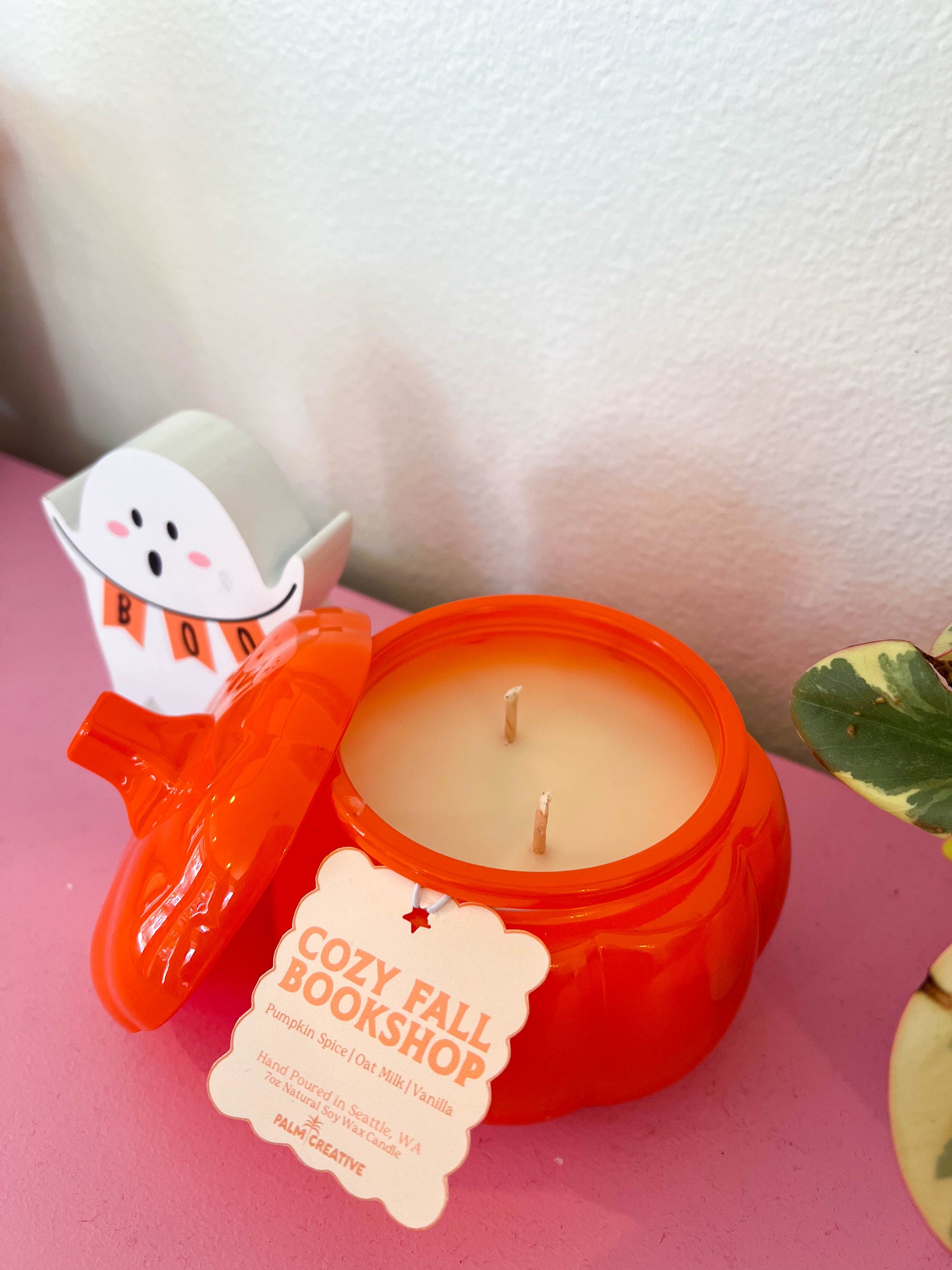 Cozy Fall Bookshop Pumpkin Candle