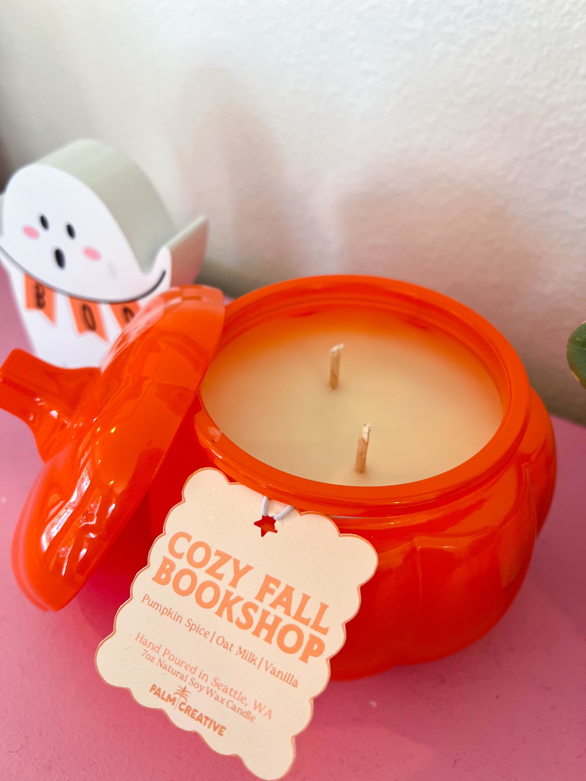 Cozy Fall Bookshop Pumpkin Candle