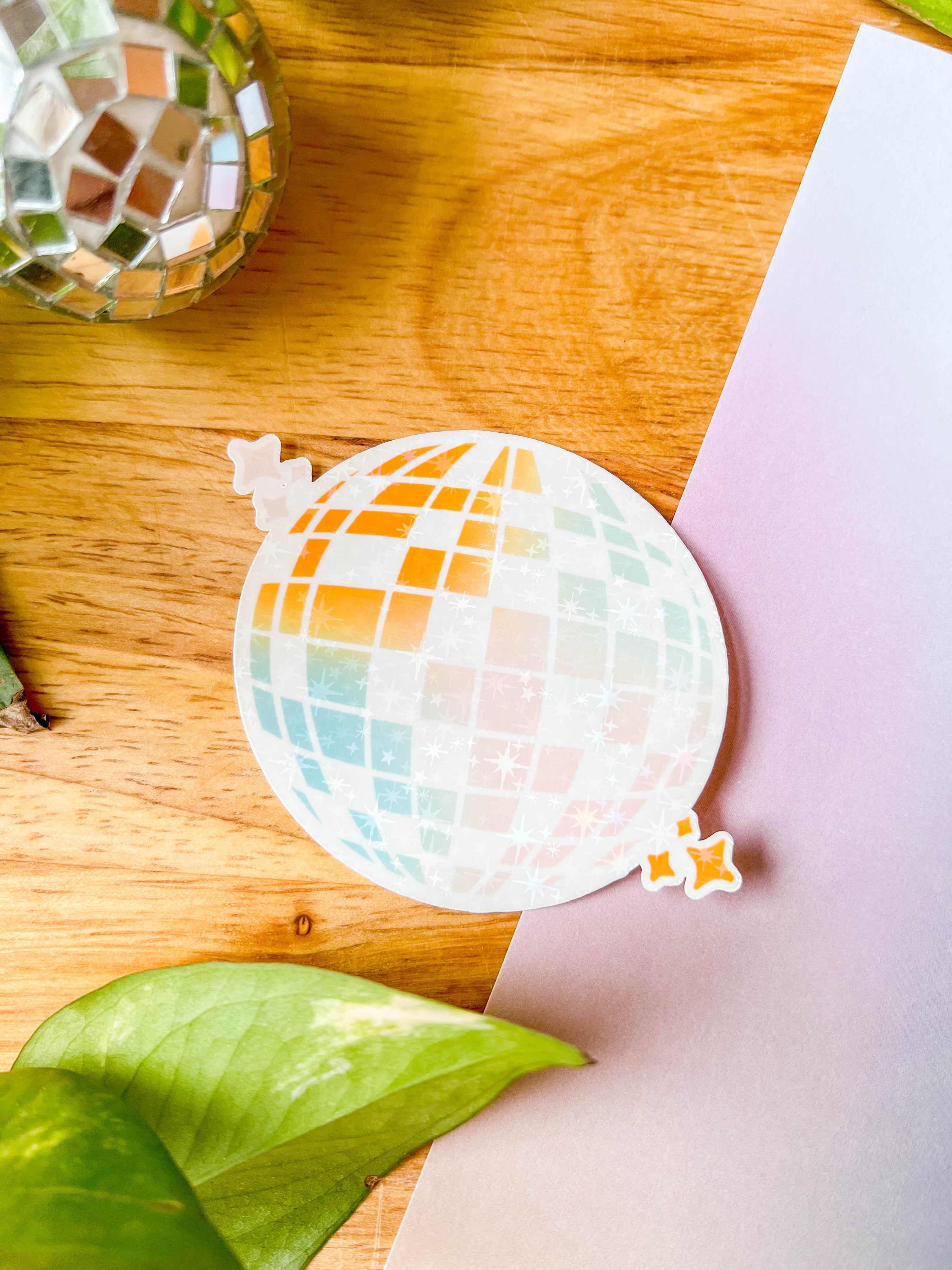 Rainbow Disco Ball Sticker