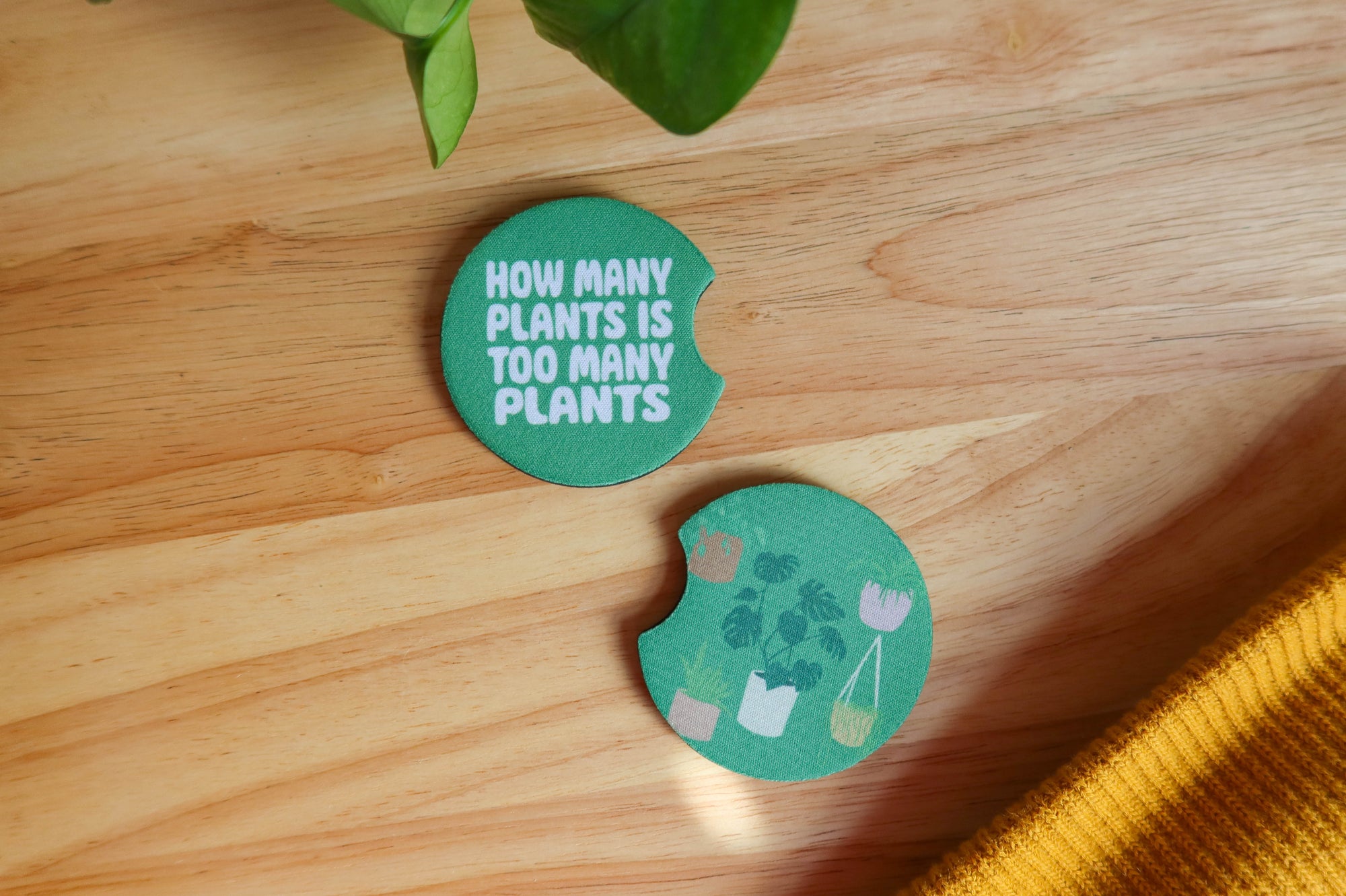 Too Many Plants Car Coaster
