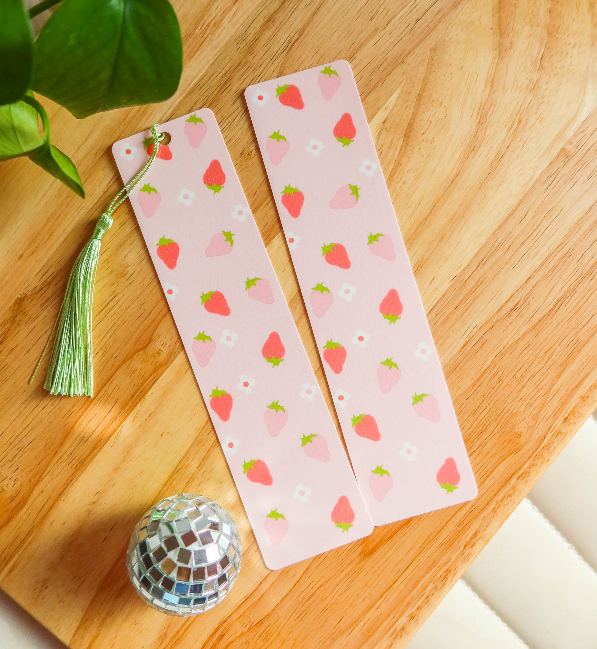 Pink Strawberry Bookmark