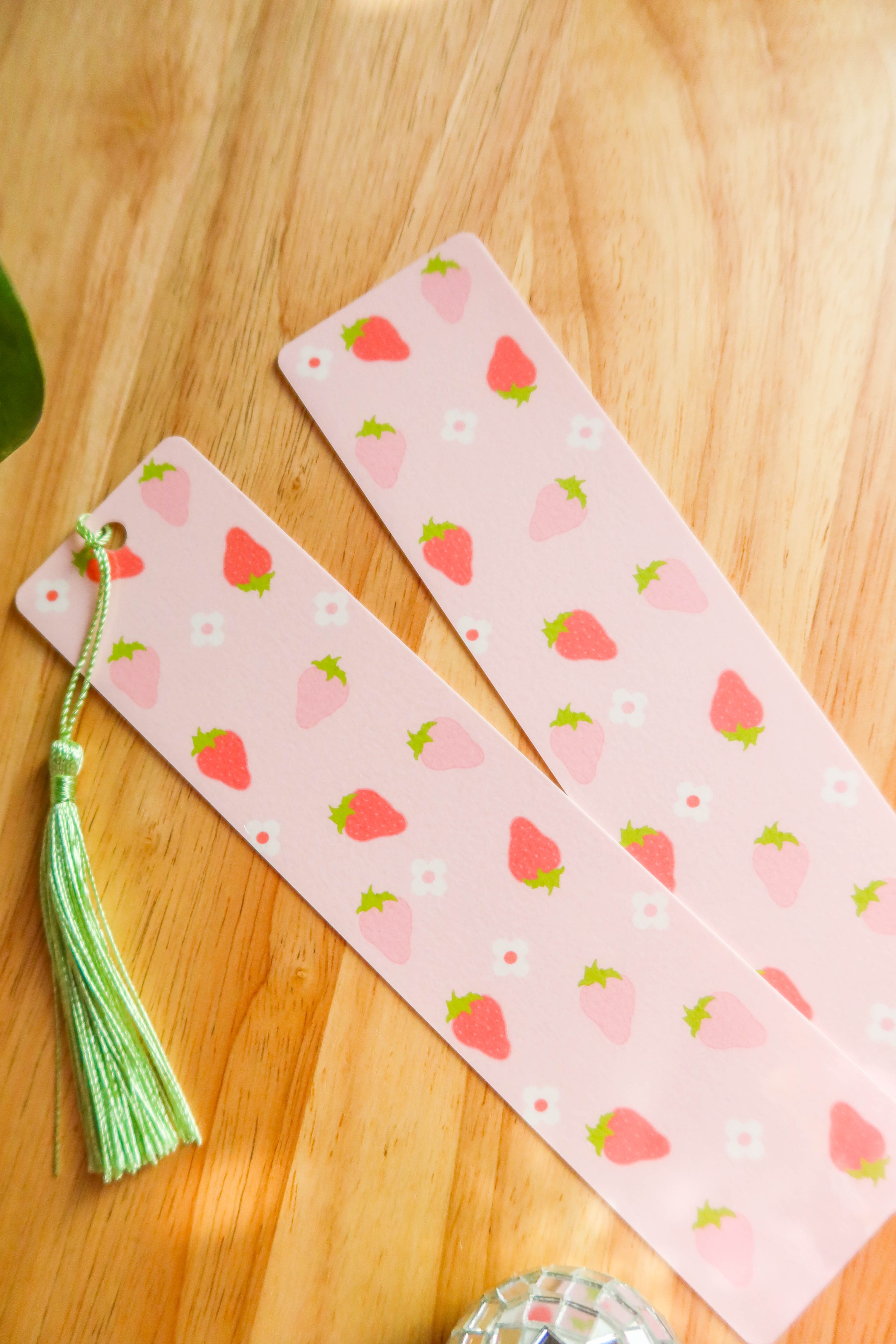 Pink Strawberry Bookmark