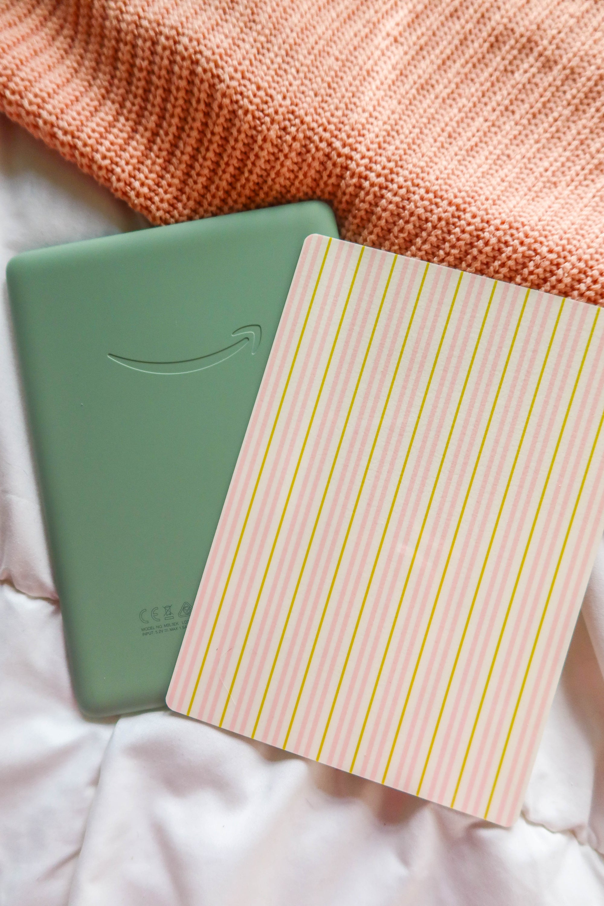 Pink+Green Stripe Kindle Case Insert