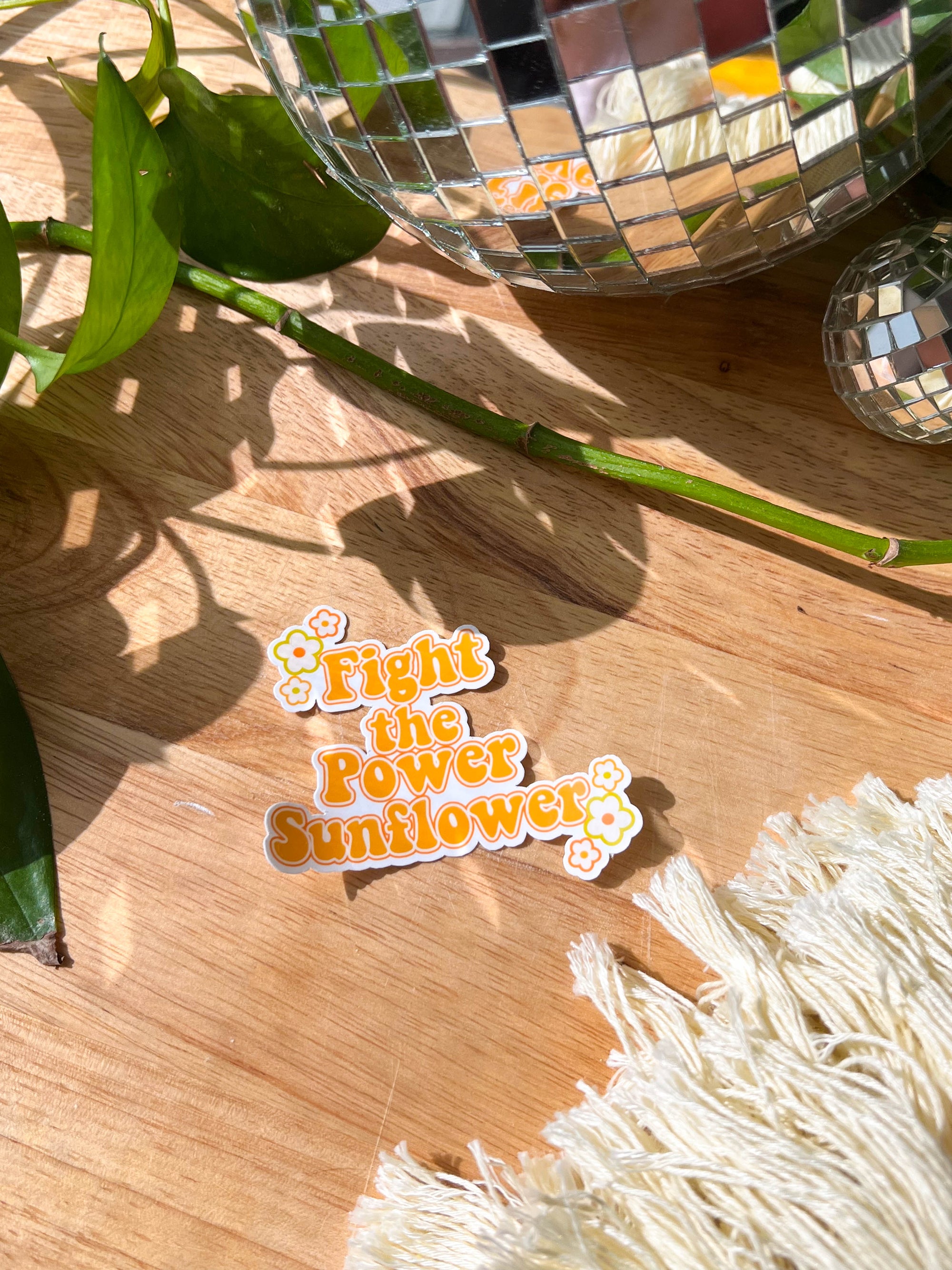 Fight the Power Sunflower Sticker