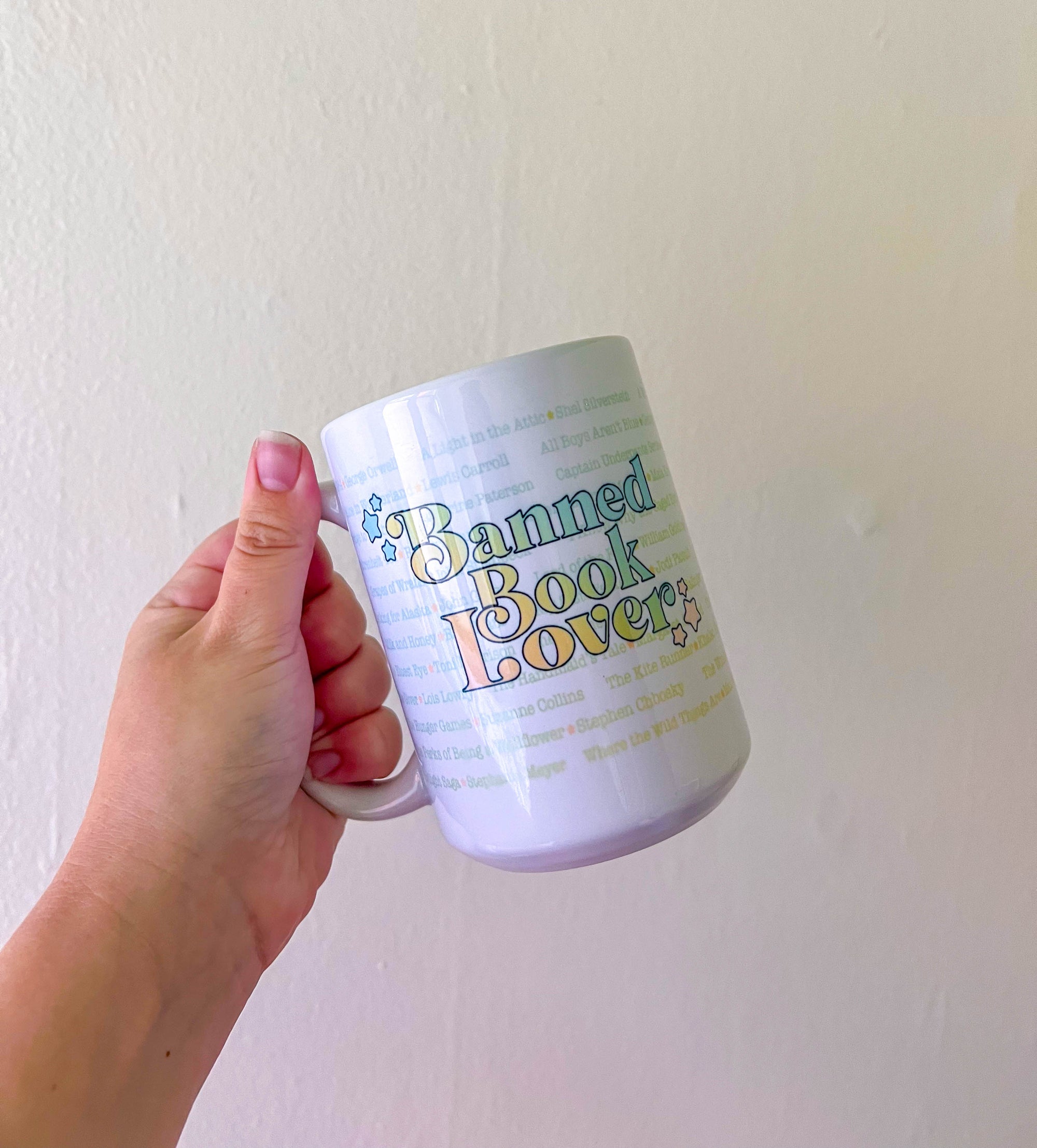 Banned Book Lover Rainbow Mug