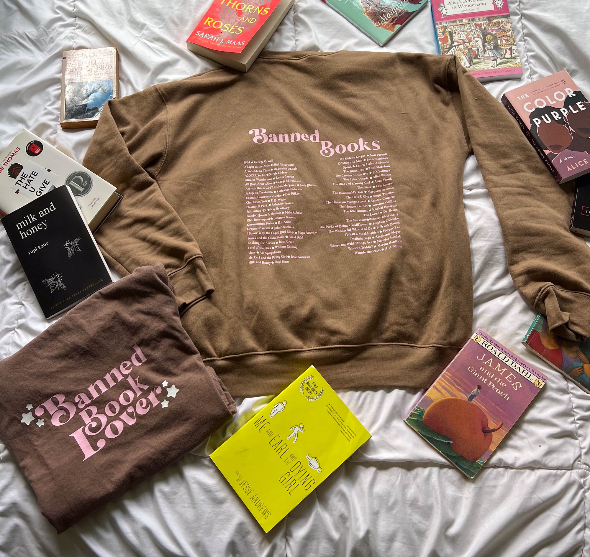 Pink Espresso Banned Book Lover Crewneck