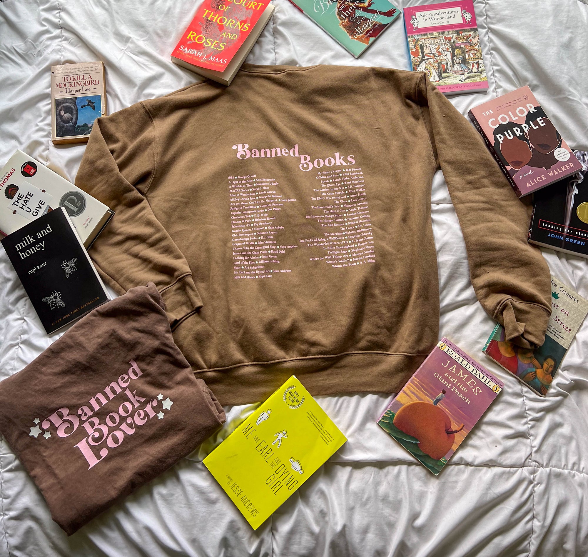 Pink Espresso Banned Book Lover Crewneck