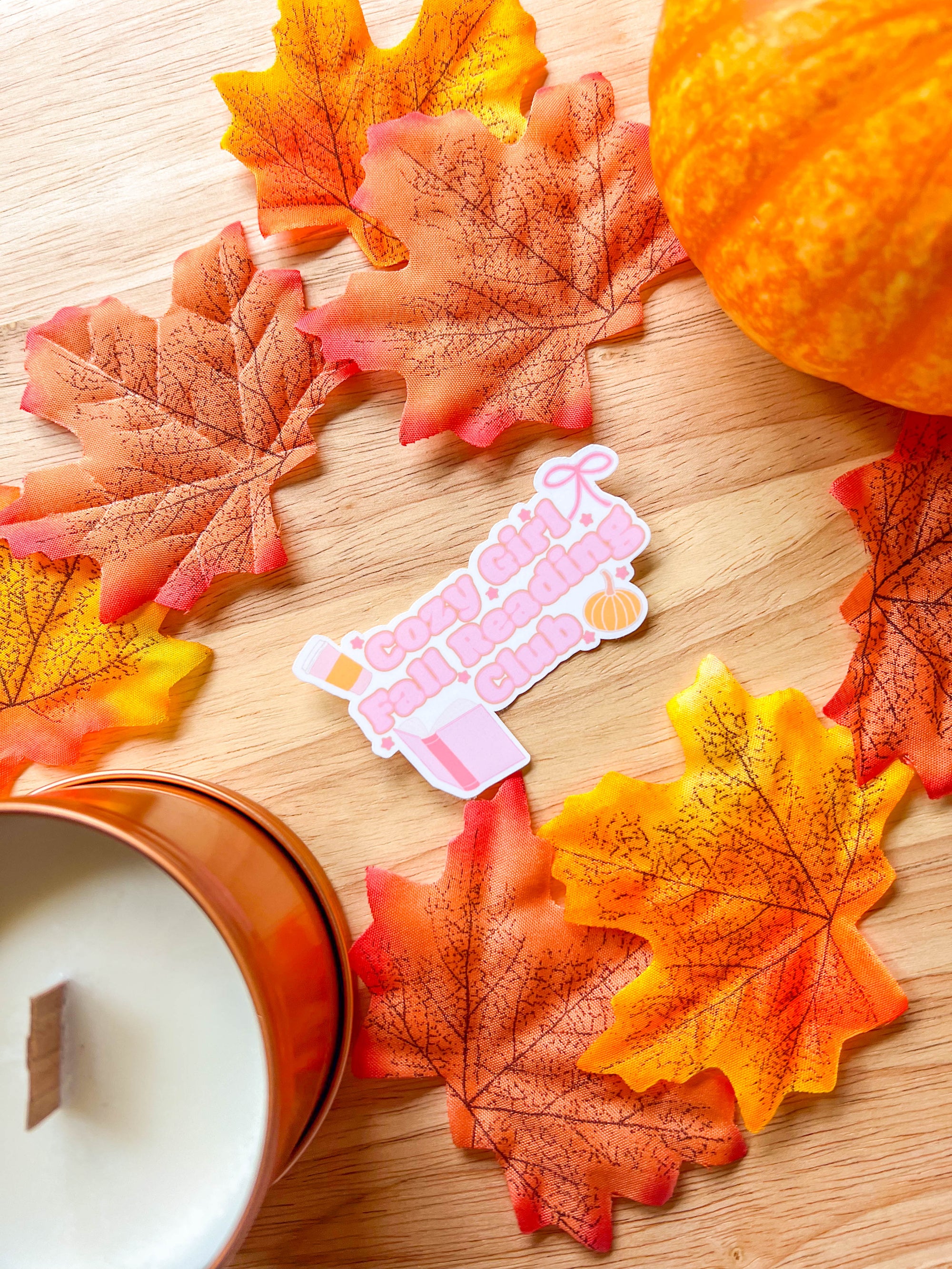 Cozy Girl Fall Reading Club Sticker