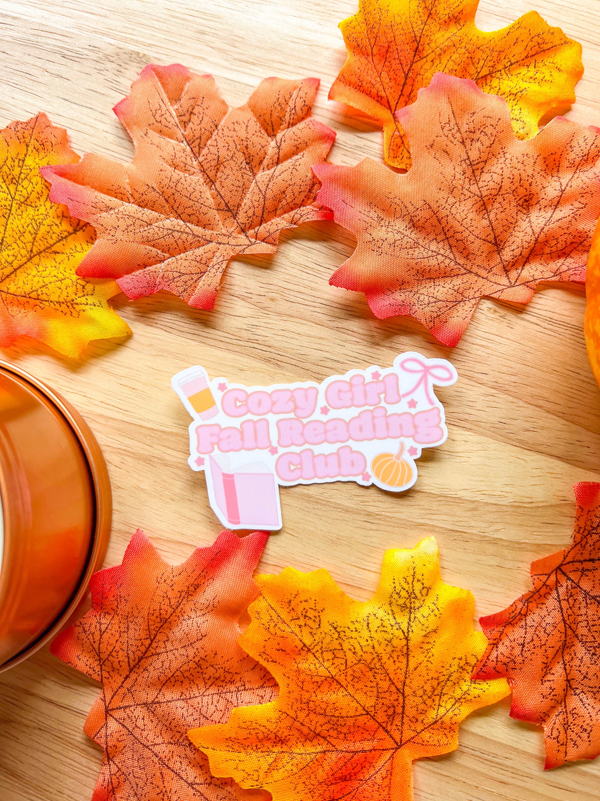 Cozy Girl Fall Reading Club Sticker