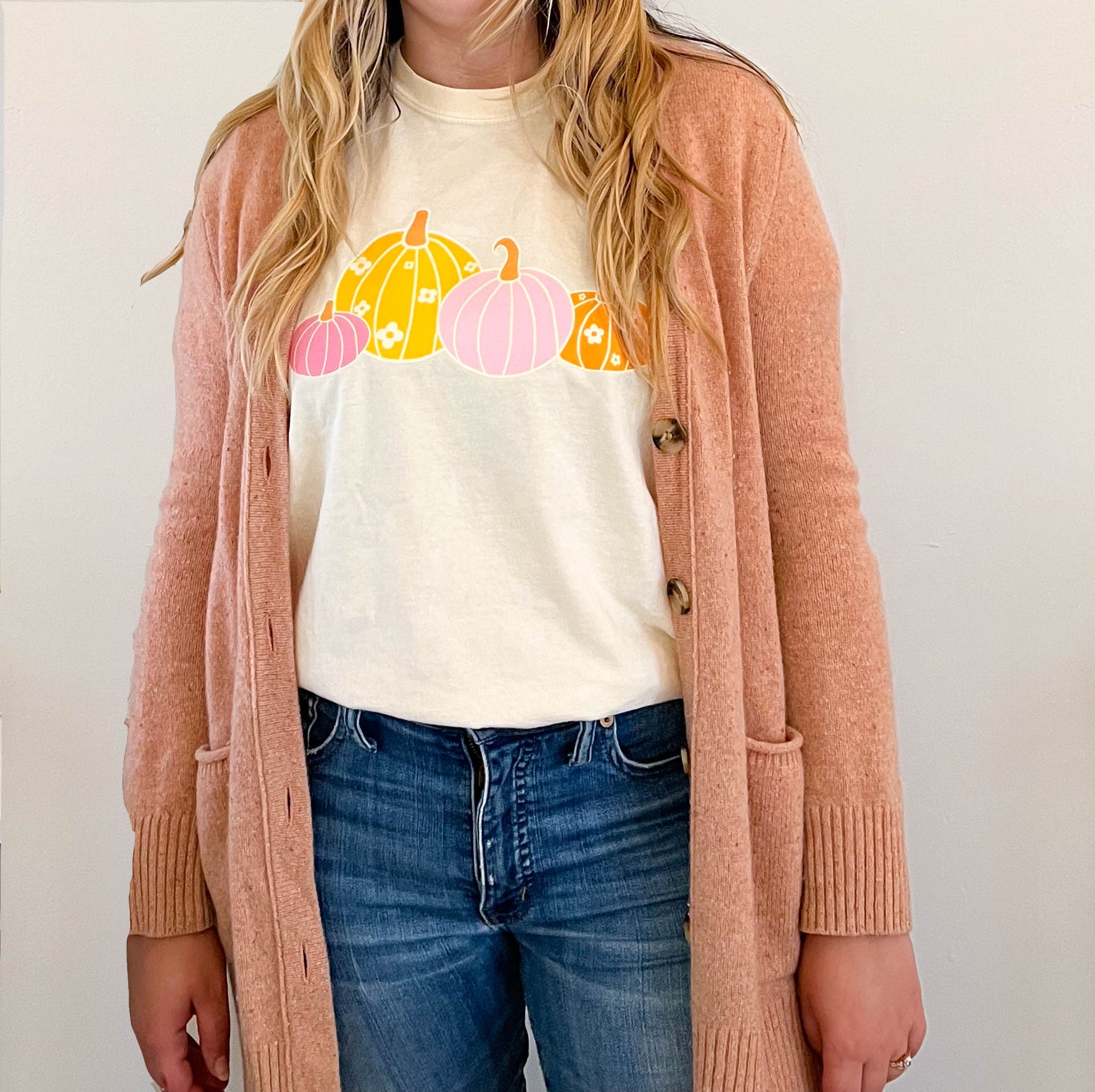 Pink Pumpkin Flower T-Shirt