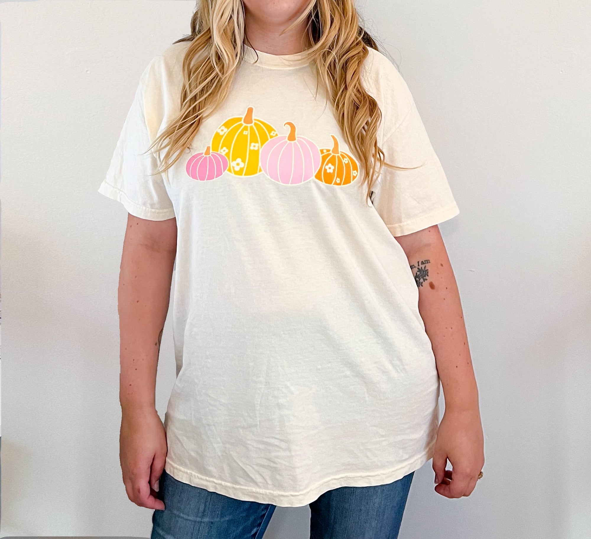 Pink Pumpkin Flower T-Shirt