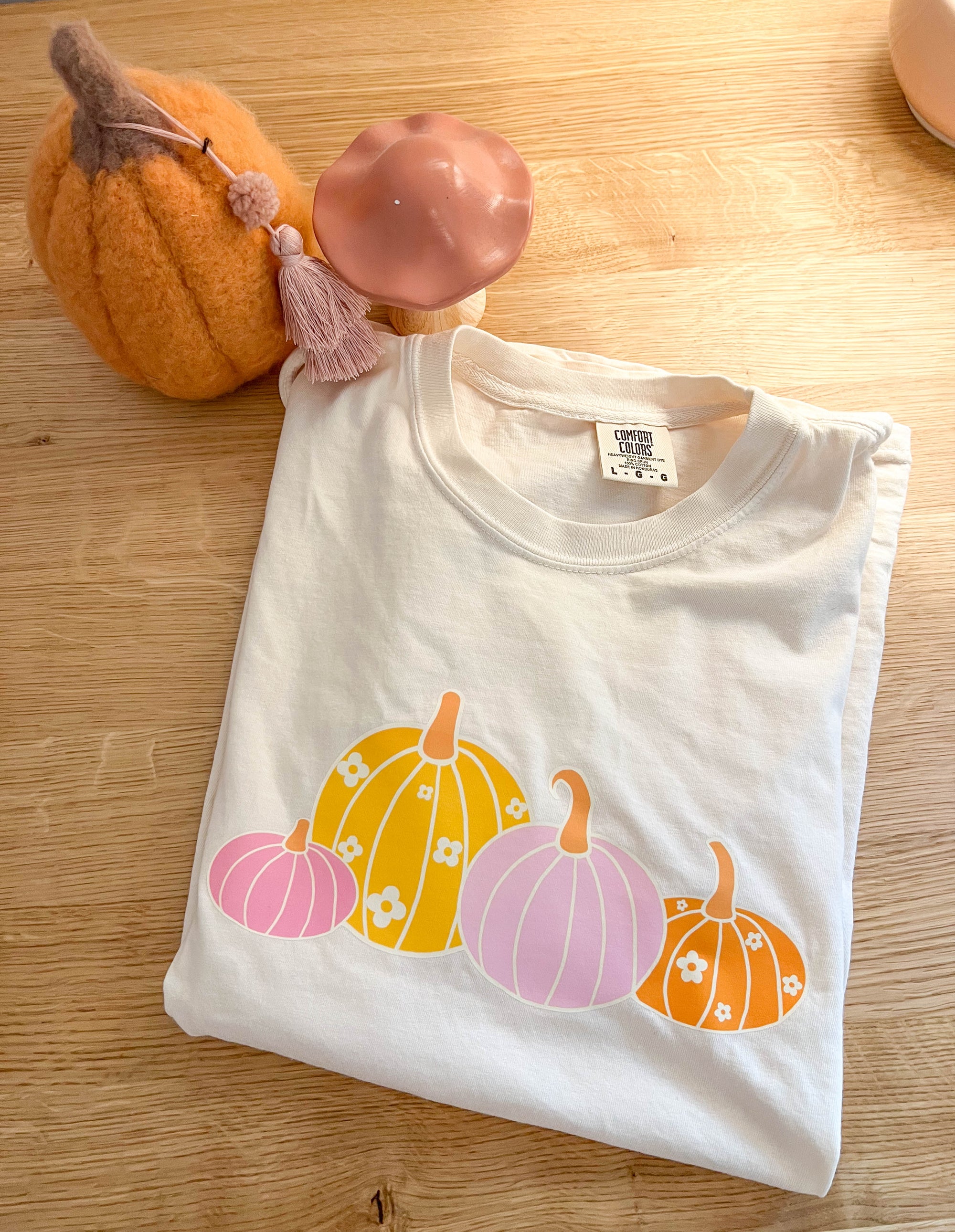 Pink Pumpkin Flower T-Shirt