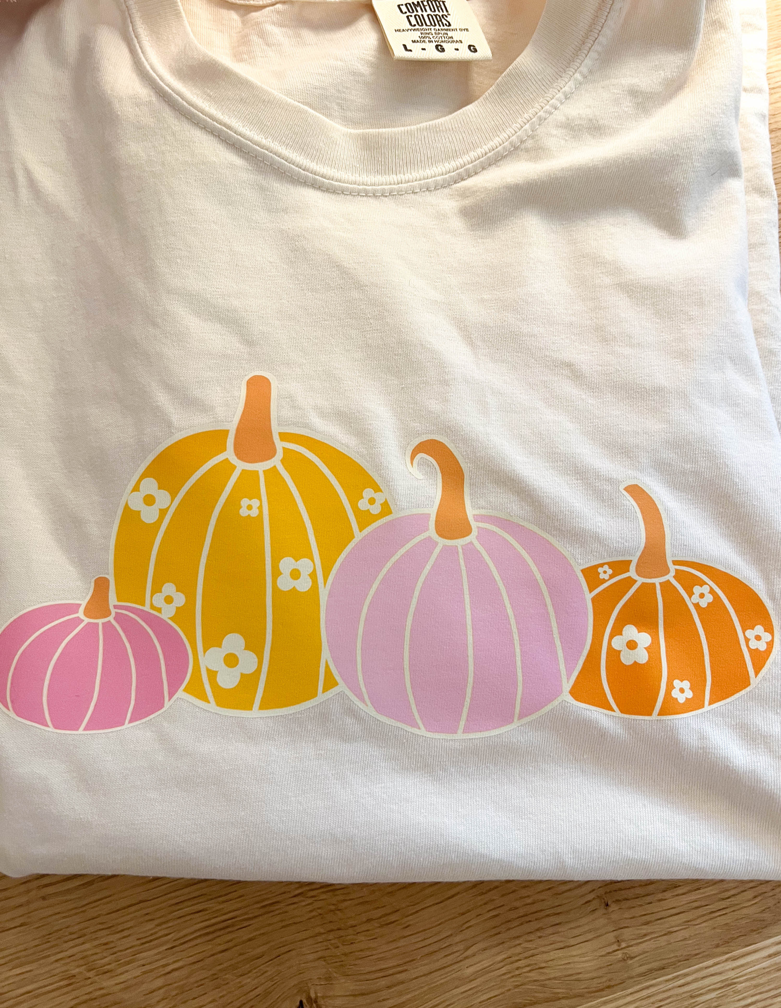 Pink Pumpkin Flower T-Shirt