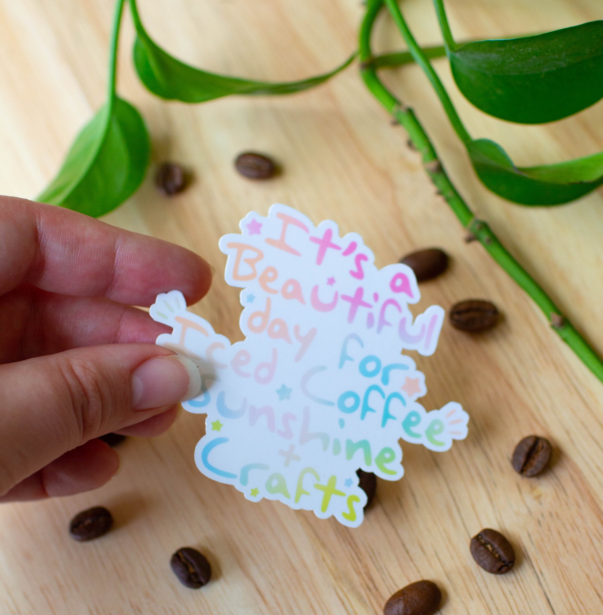 It’s a beautiful day for Iced Coffee Sunshine+Crafts Sticker