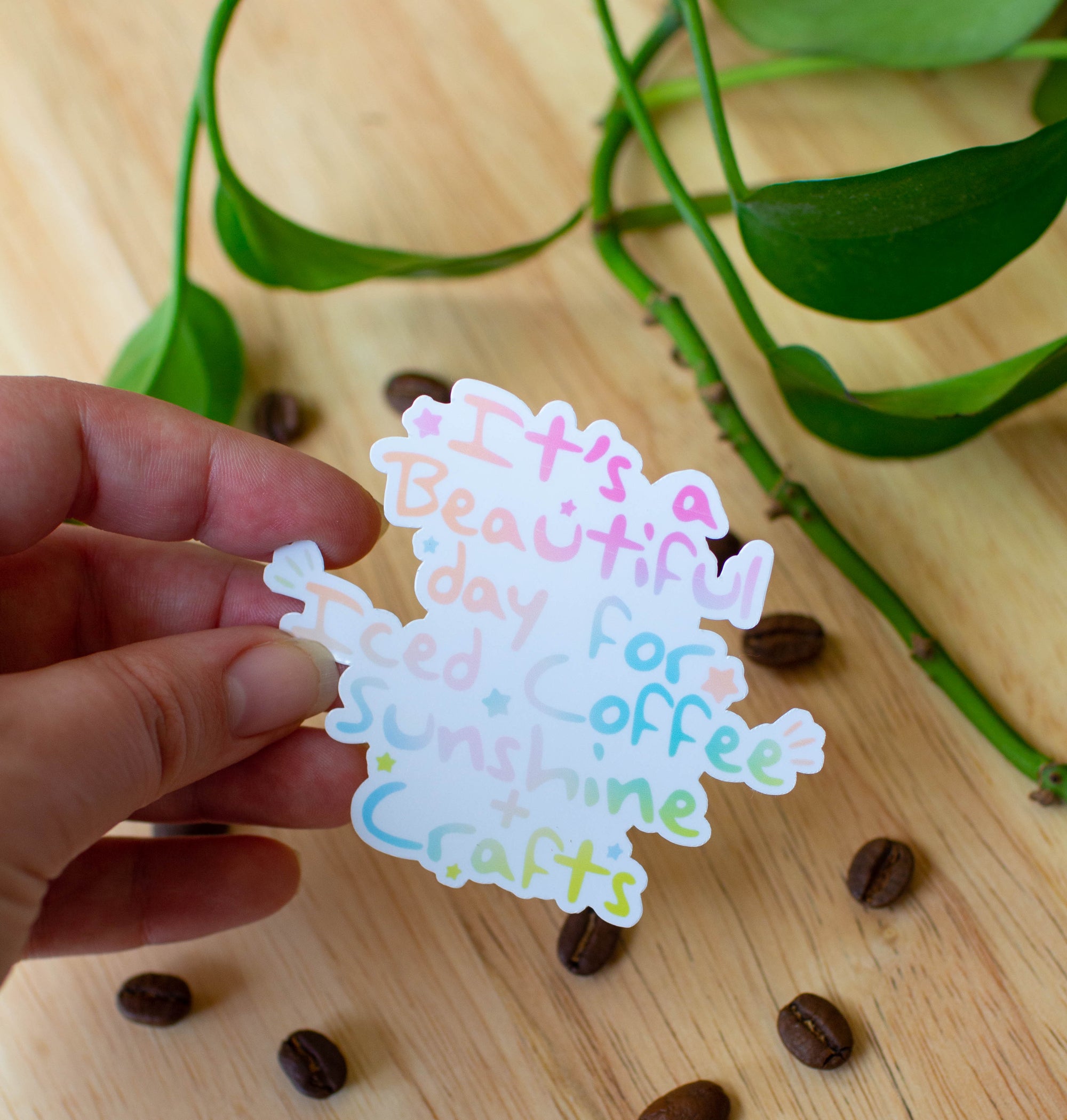 It’s a beautiful day for Iced Coffee Sunshine+Crafts Sticker