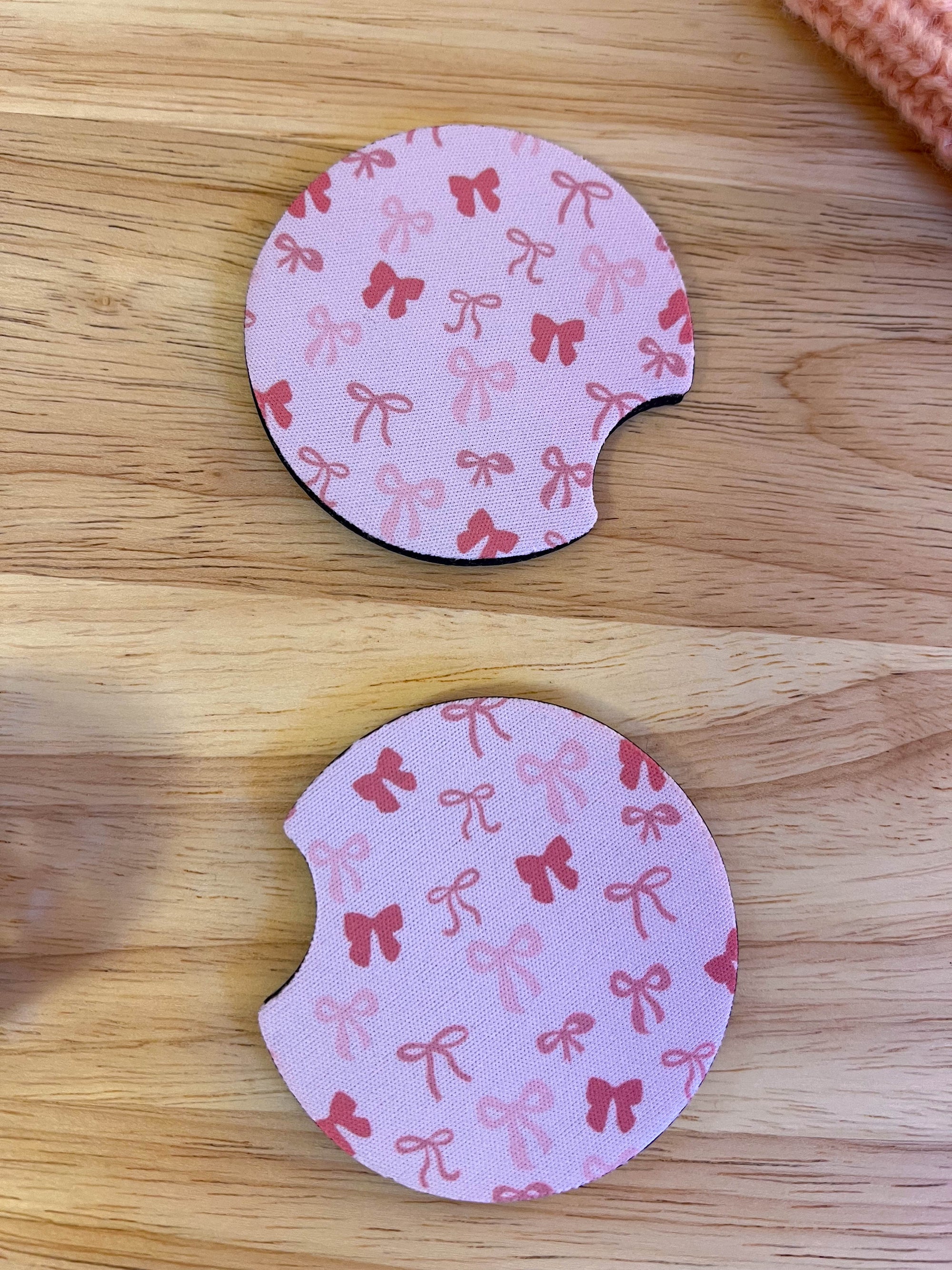 Pink Bow Car Coaster