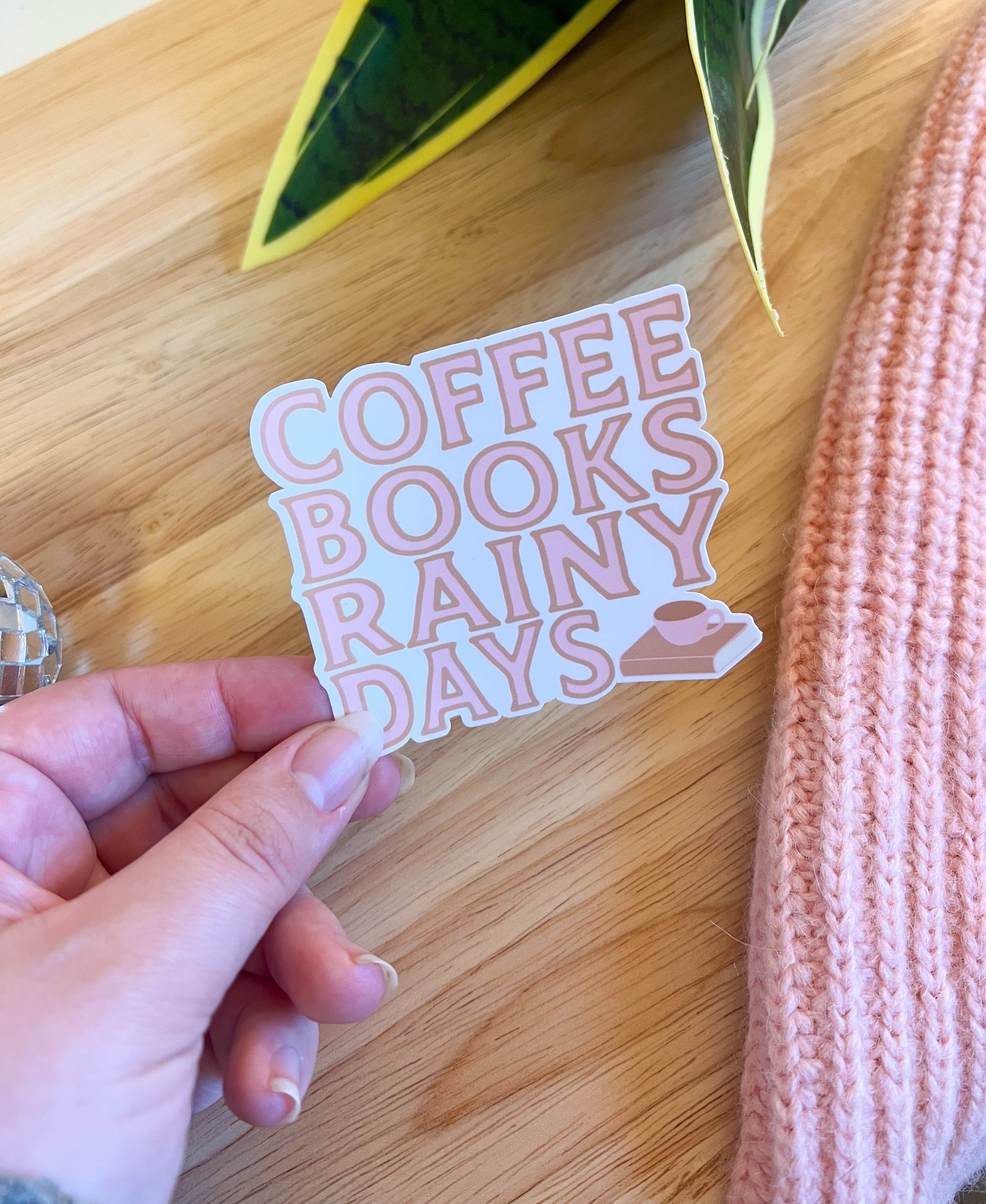 Coffee Books Rainy Day Sticker