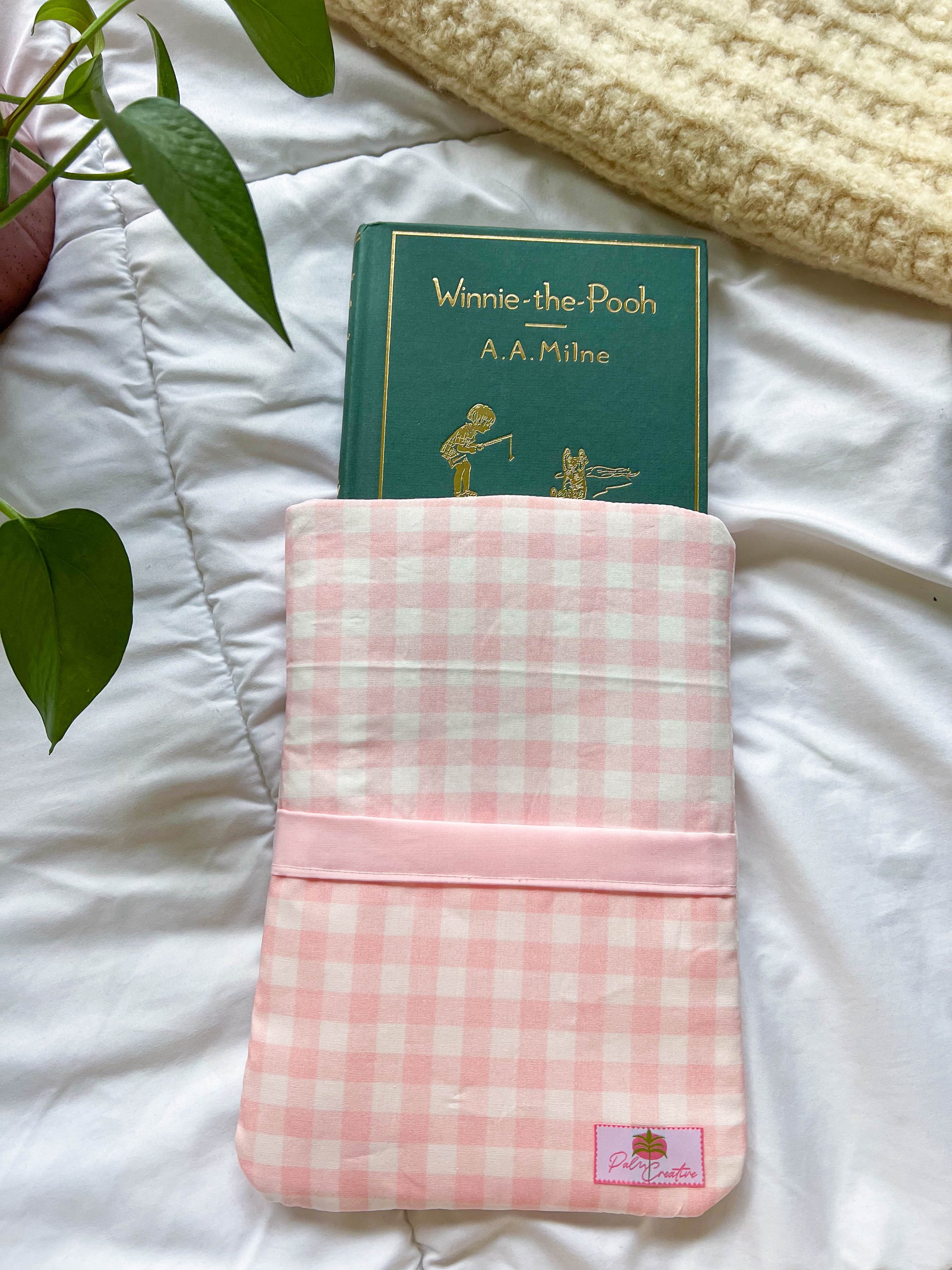 Pink Gingham Book Sleeve