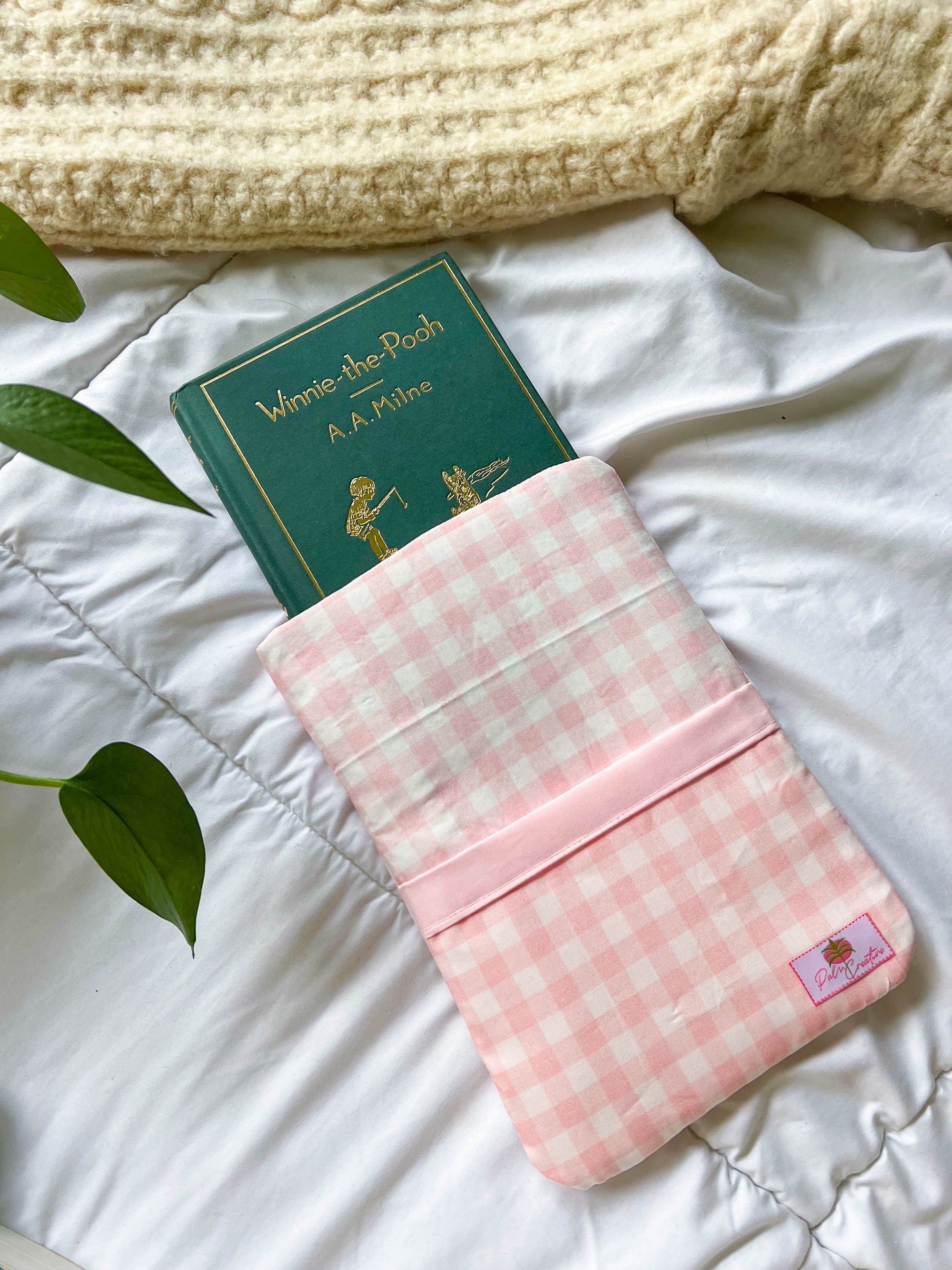 Pink Gingham Book Sleeve