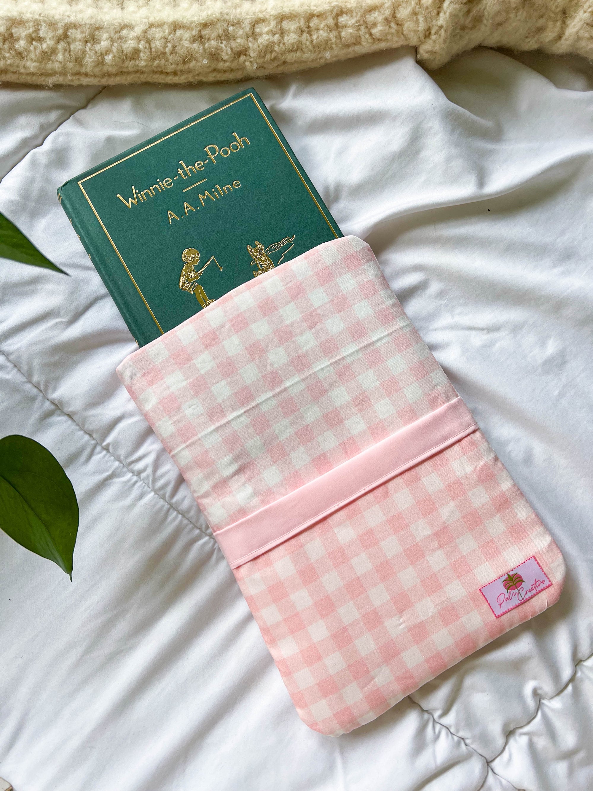 Pink Gingham Book Sleeve