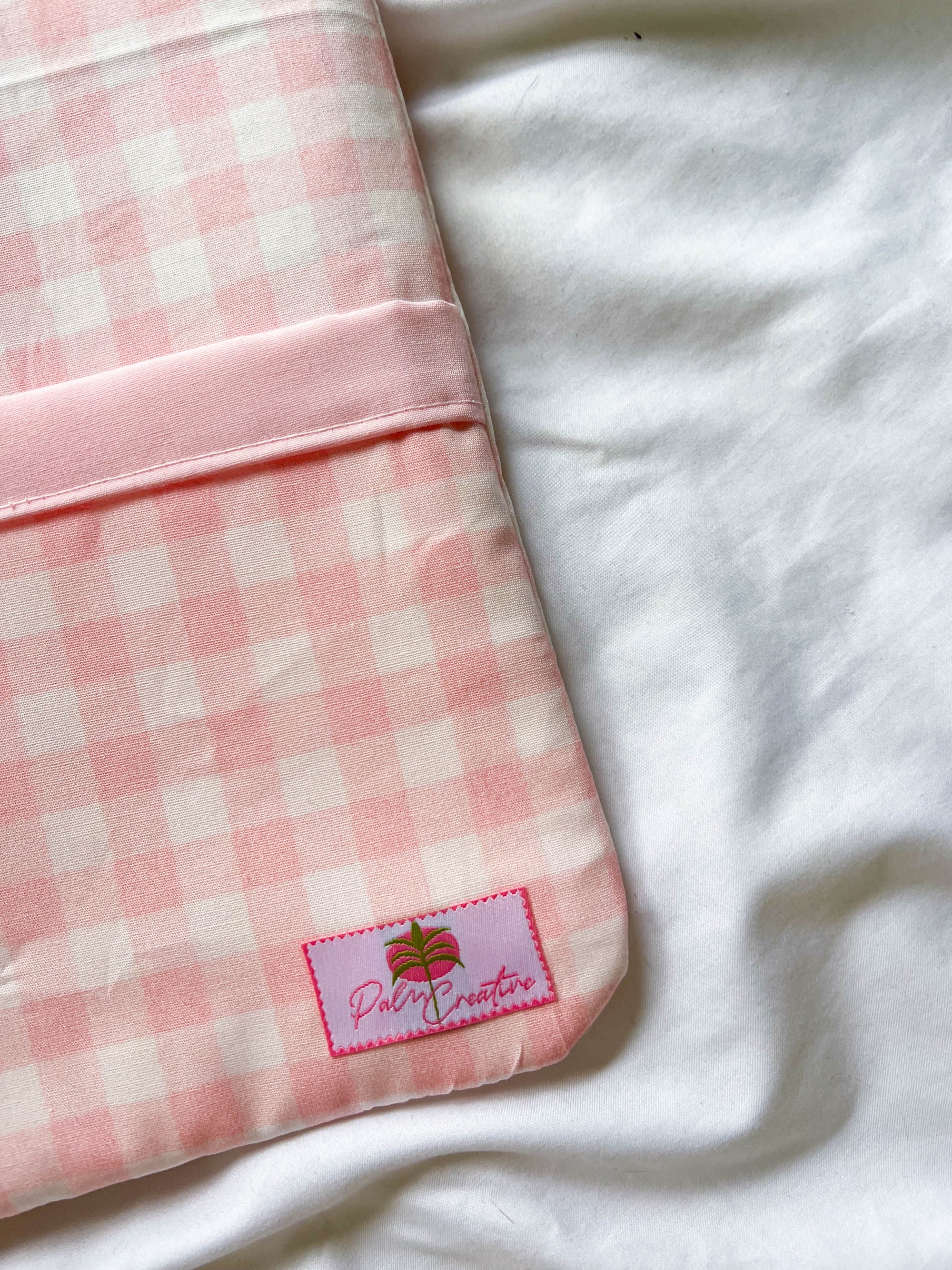 Pink Gingham Book Sleeve