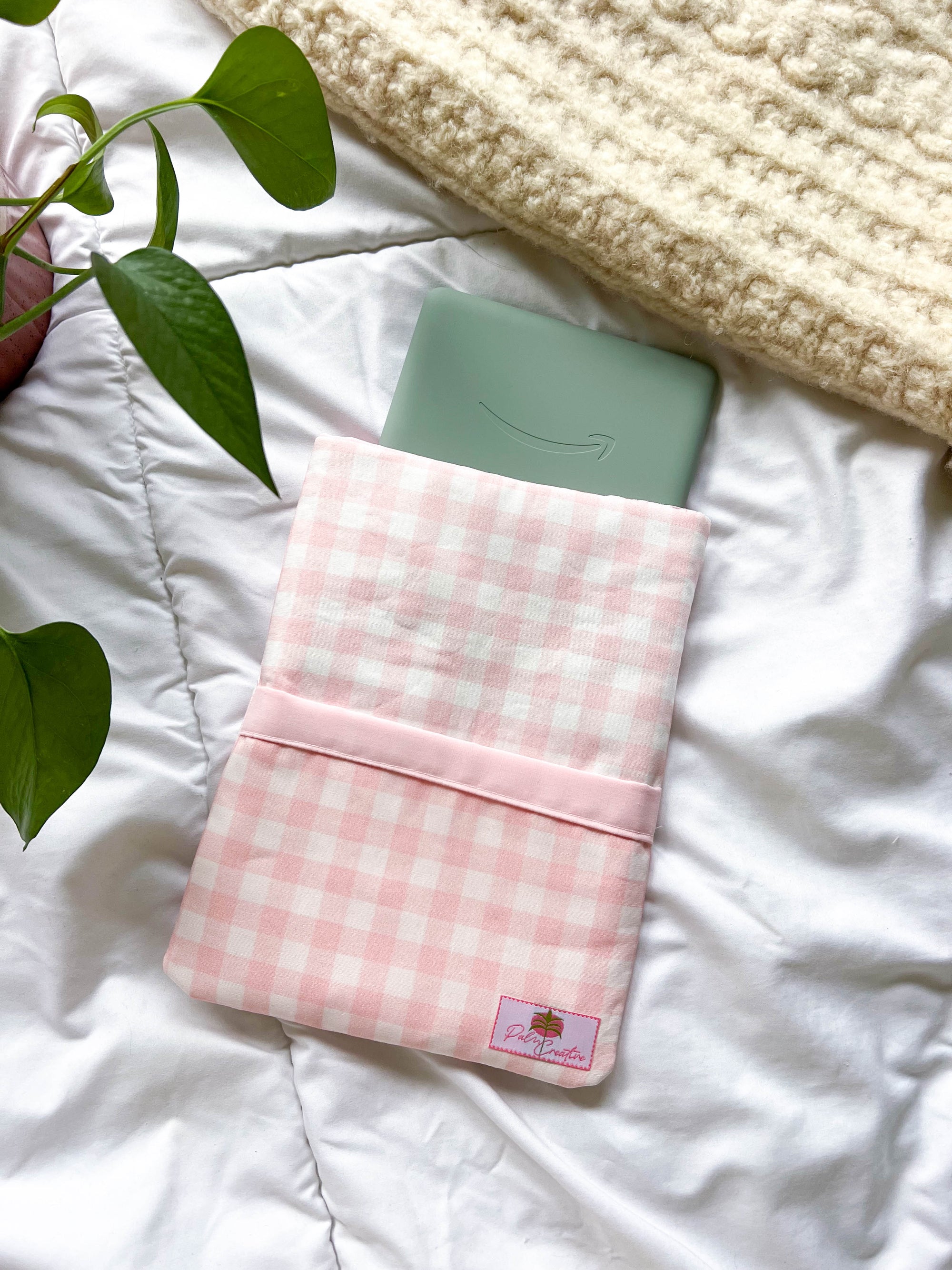 Pink Gingham Kindle Sleeve