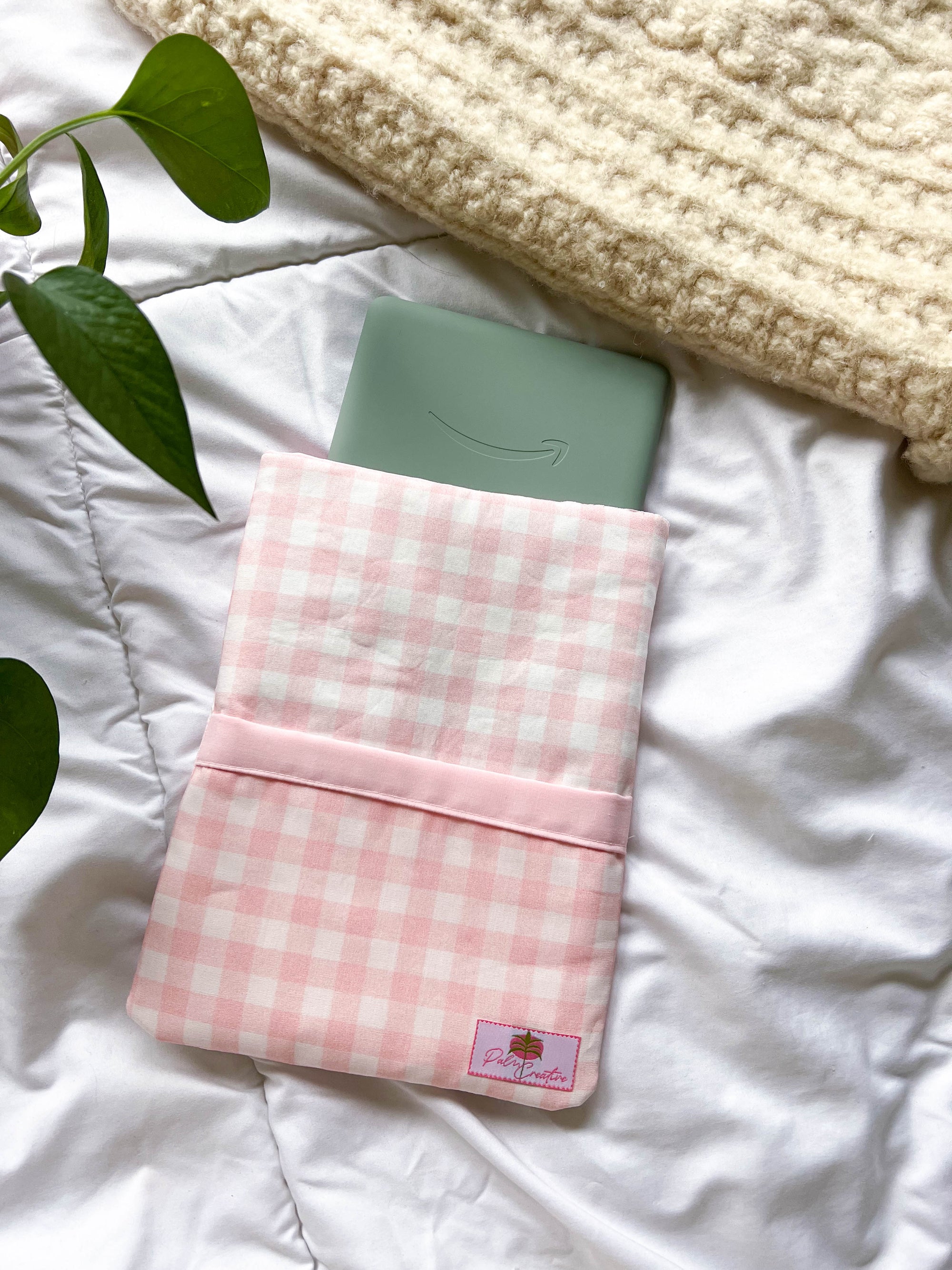 Pink Gingham Kindle Sleeve