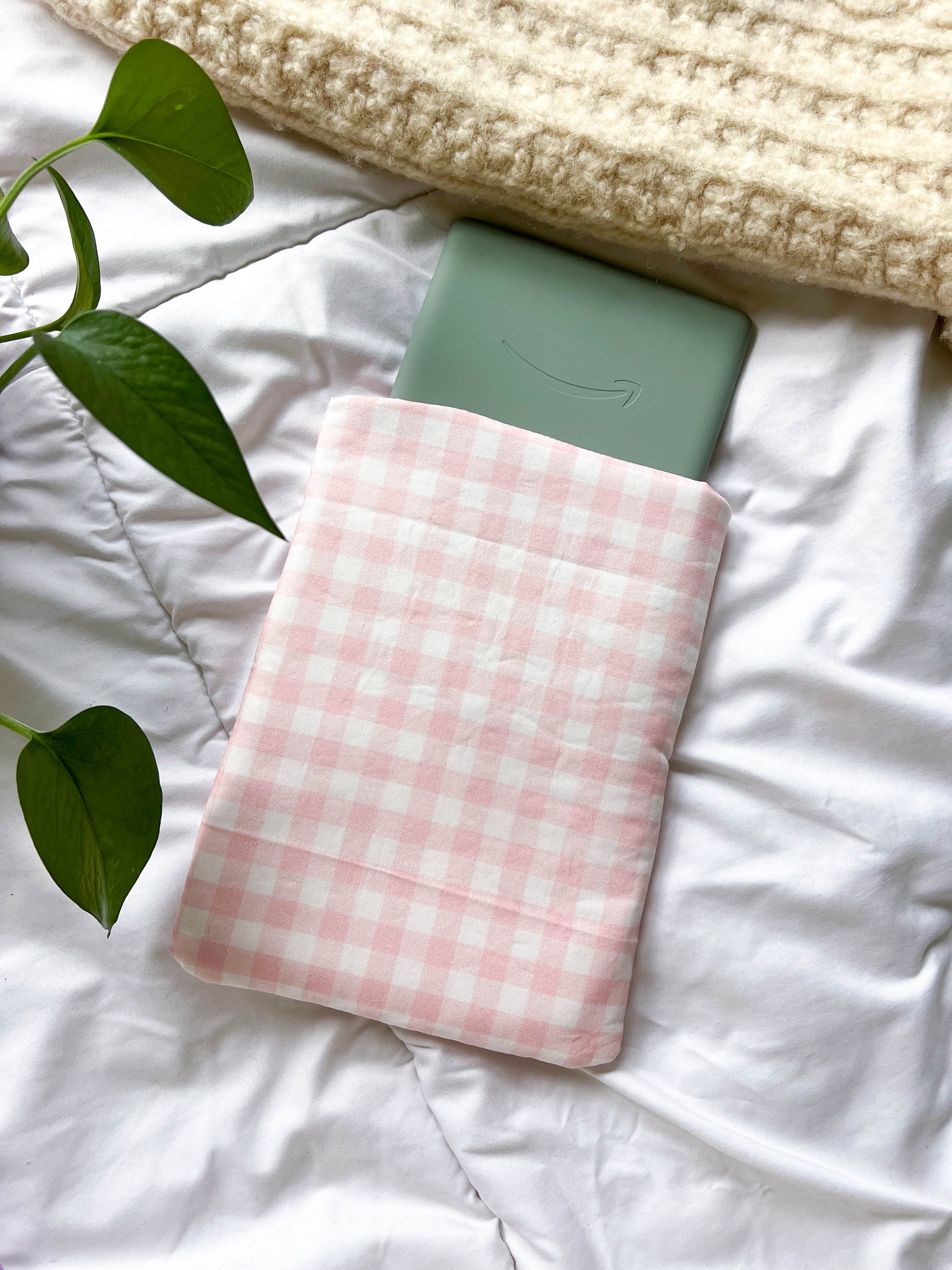 Pink Gingham Kindle Sleeve