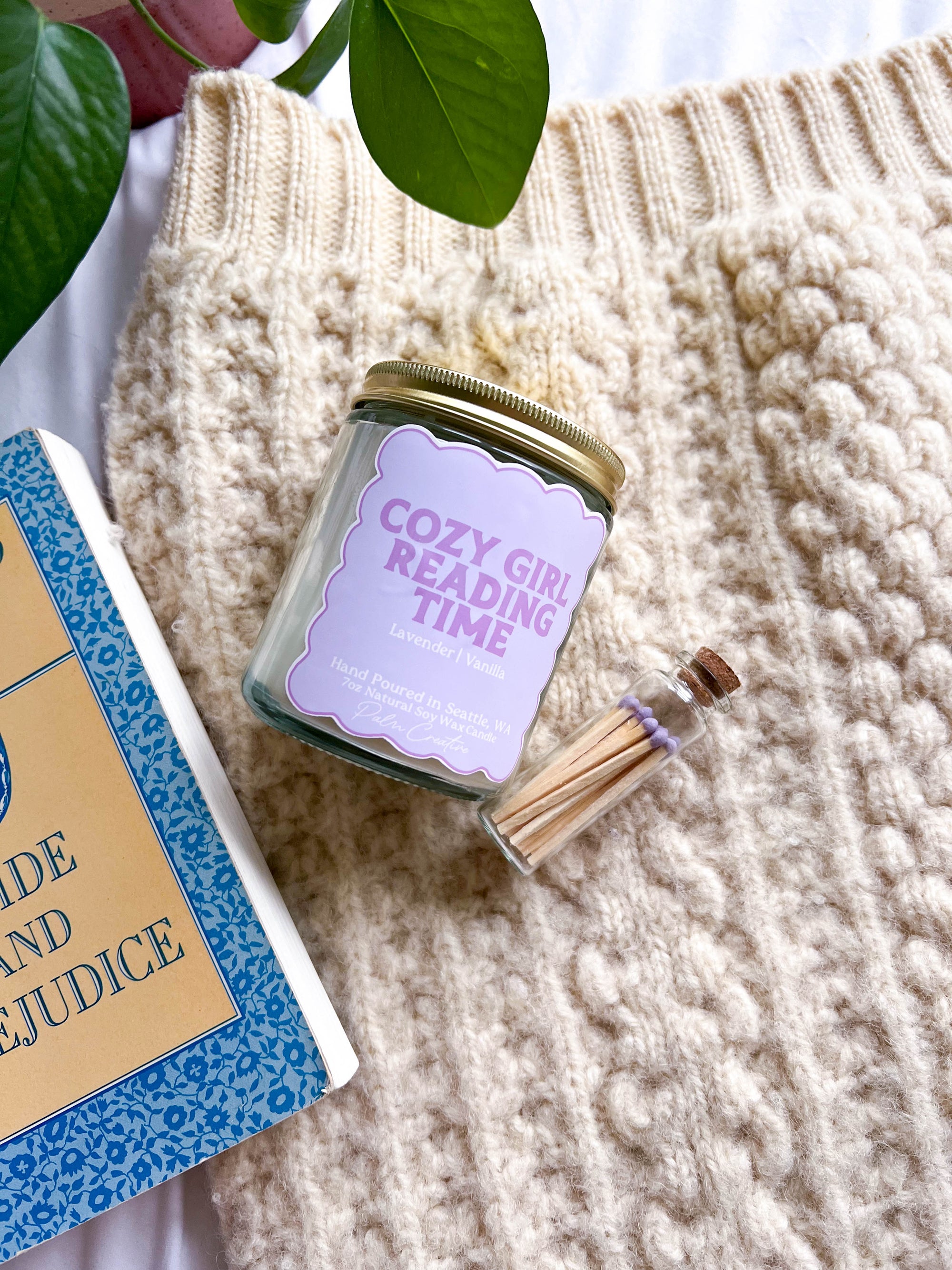 Cozy Girl Reading Time Candle