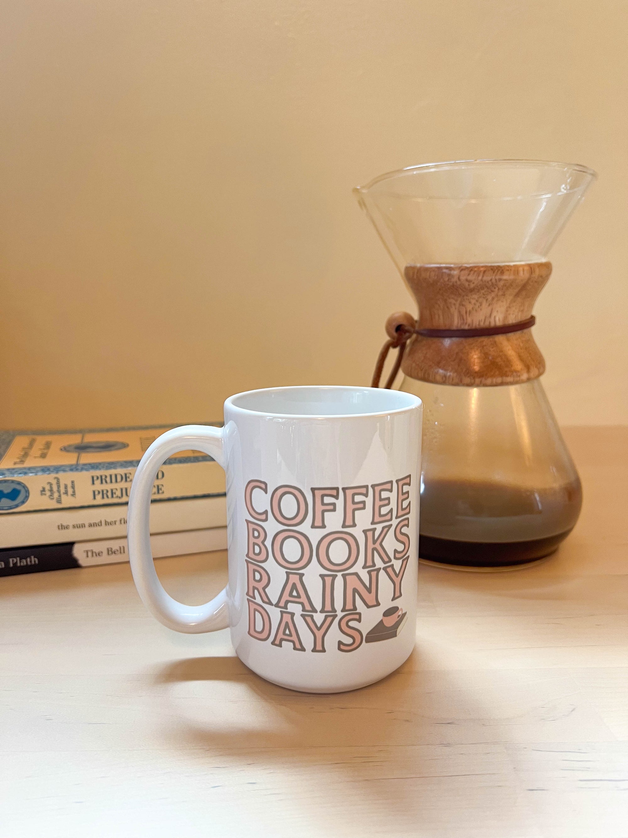 Coffee Books Rainy Days Mug