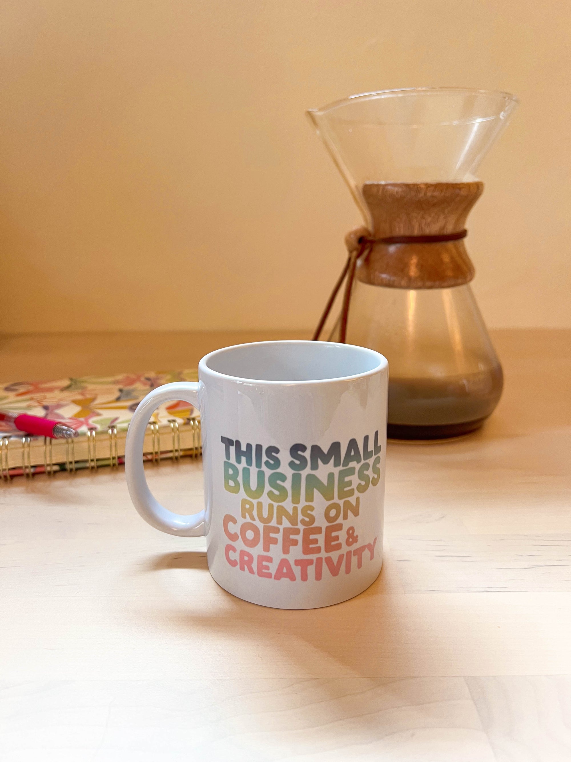 This Small Business Runs on Coffee & Creativity Mug