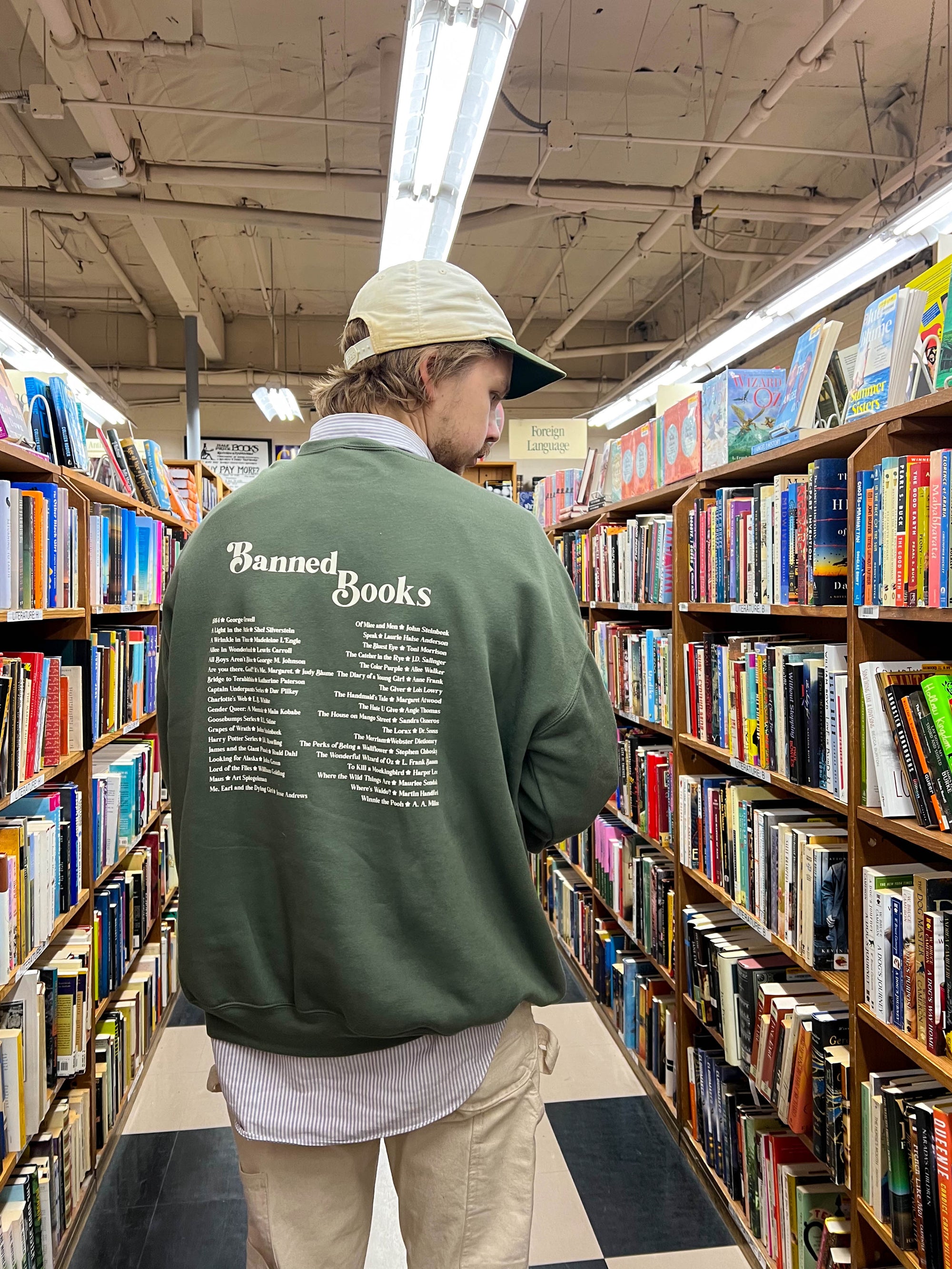 Evergreen Banned Book Lover Crewneck