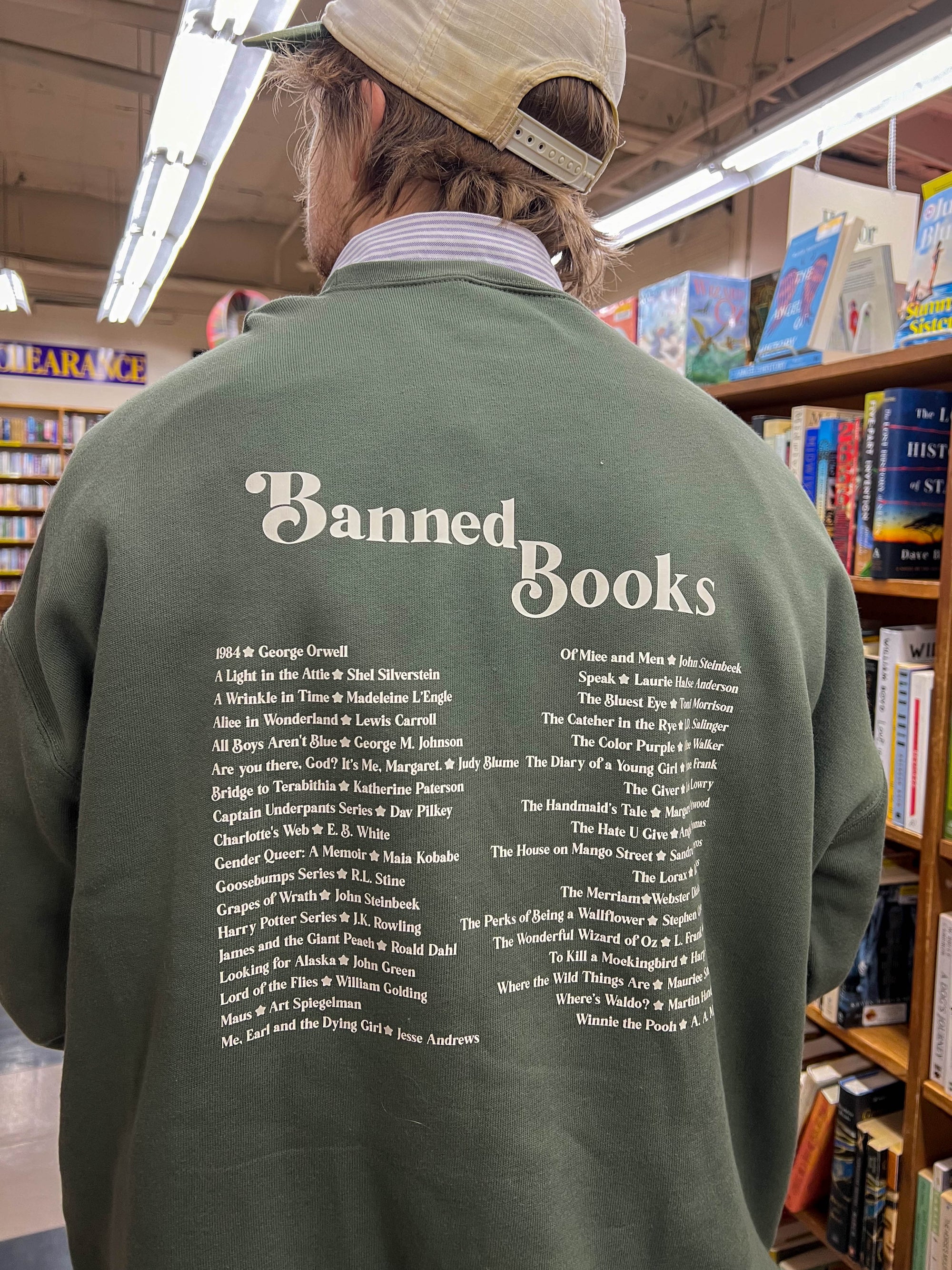 Evergreen Banned Book Lover Crewneck