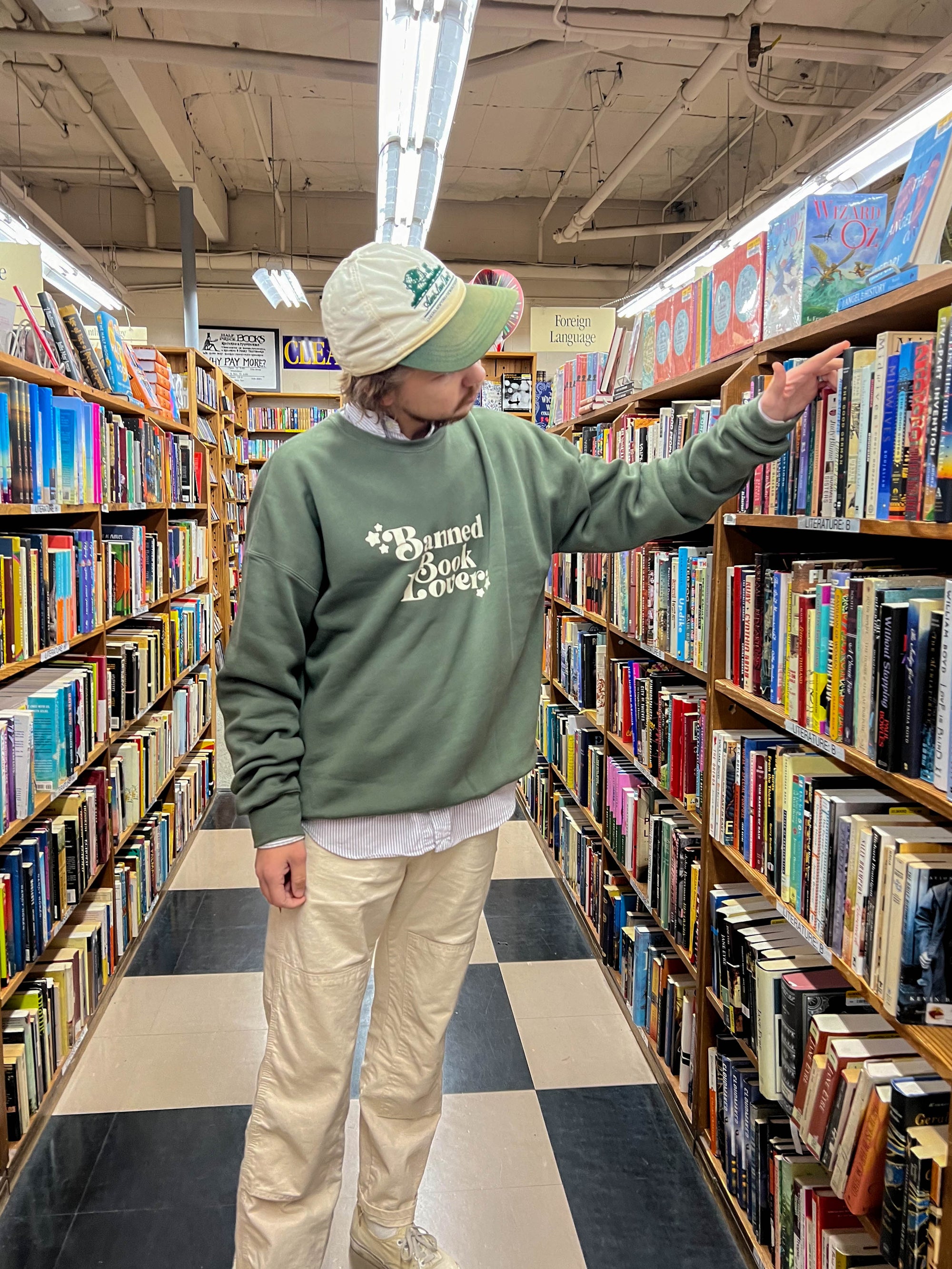 Evergreen Banned Book Lover Crewneck