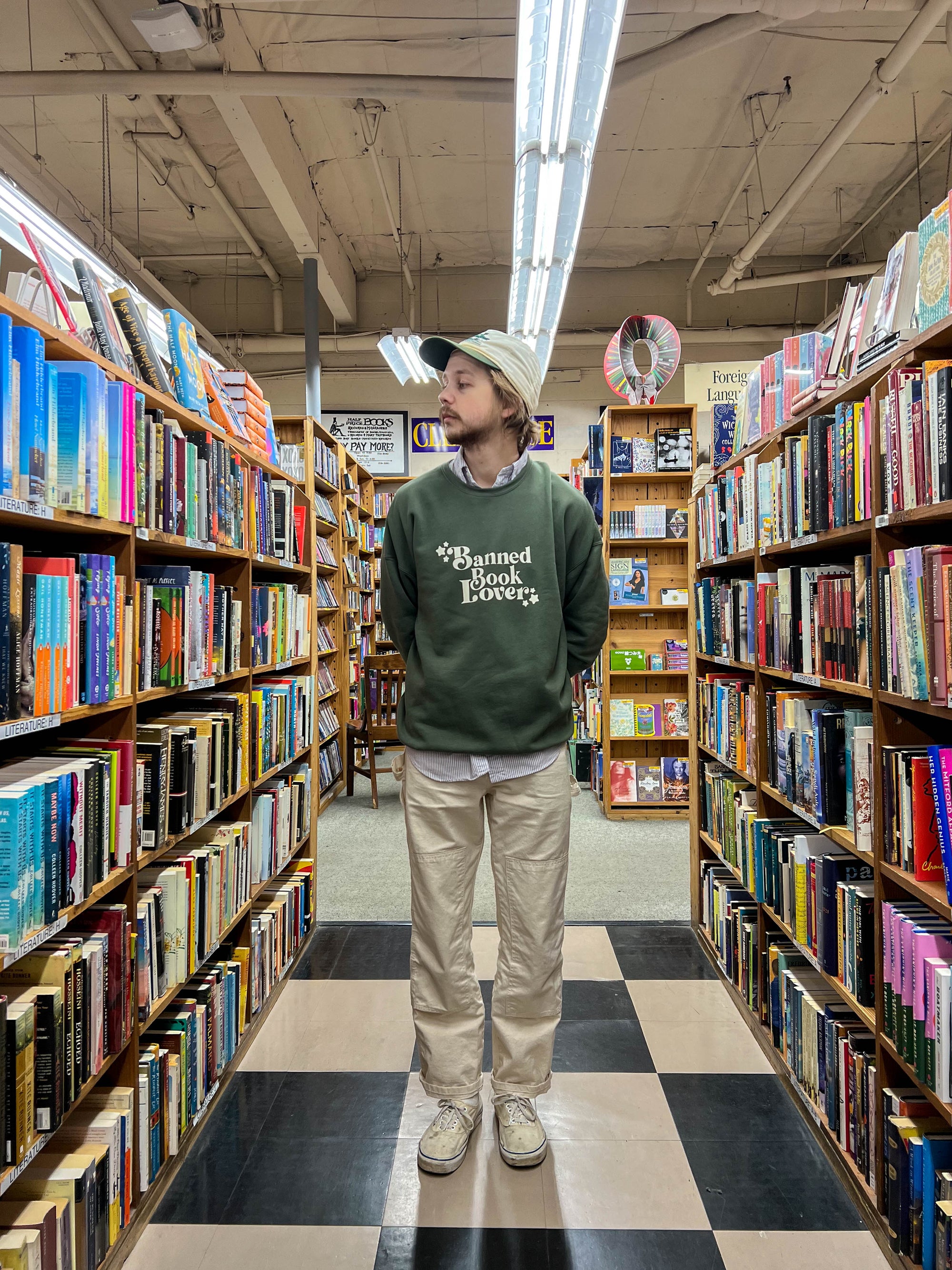 Evergreen Banned Book Lover Crewneck